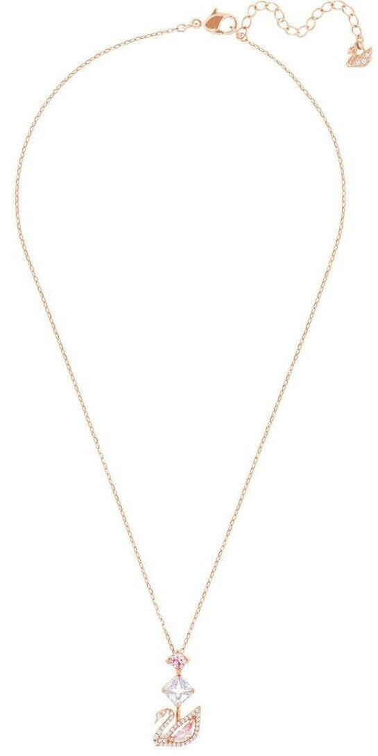 Ciondolo abbagliante cigno rosa cigno in oro rosa – Swarovski