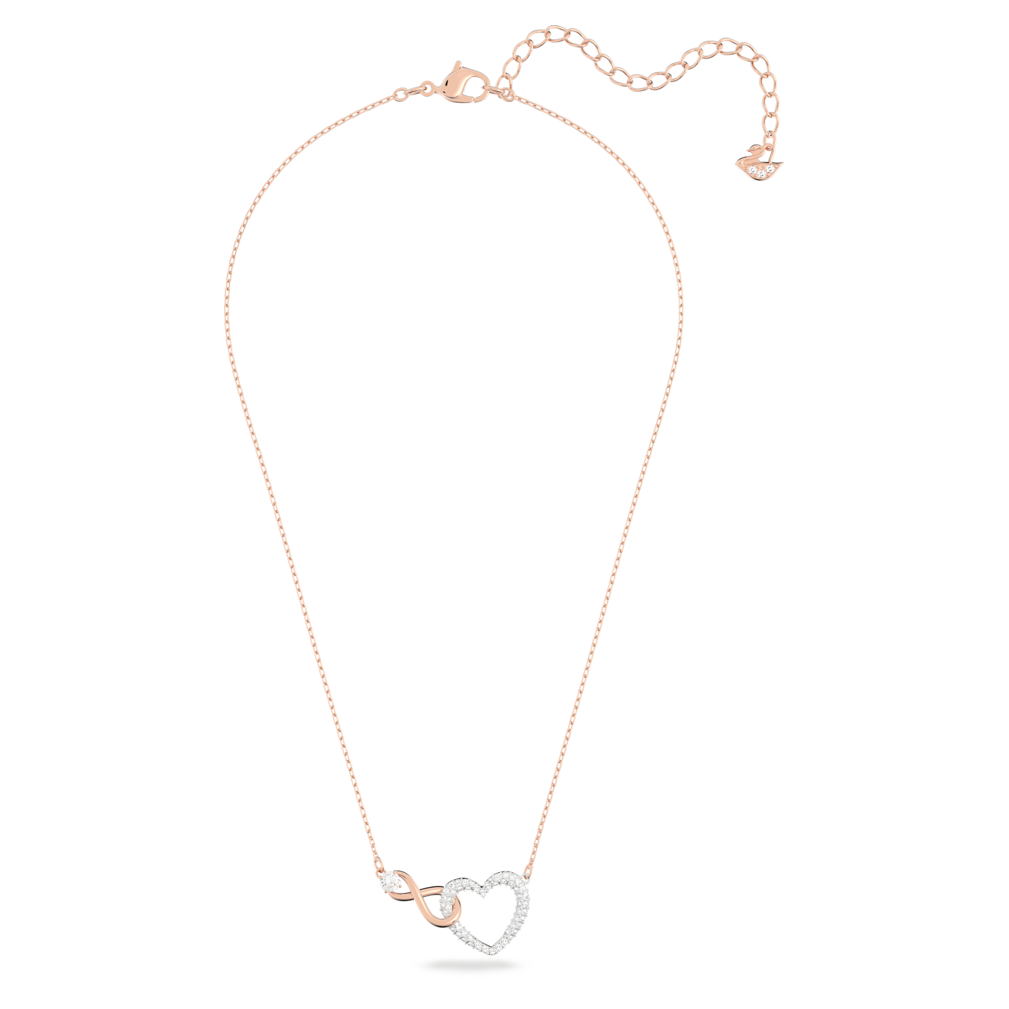 Hyperbola Heart & Infinity Necklace White Two-tone – Swarovski