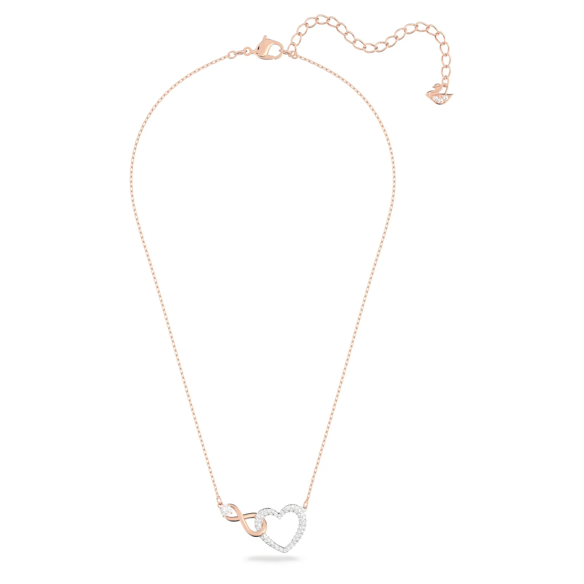 Colar Hyperbola Heart & Infinity Branco Dois Tons – Swarovski view 4