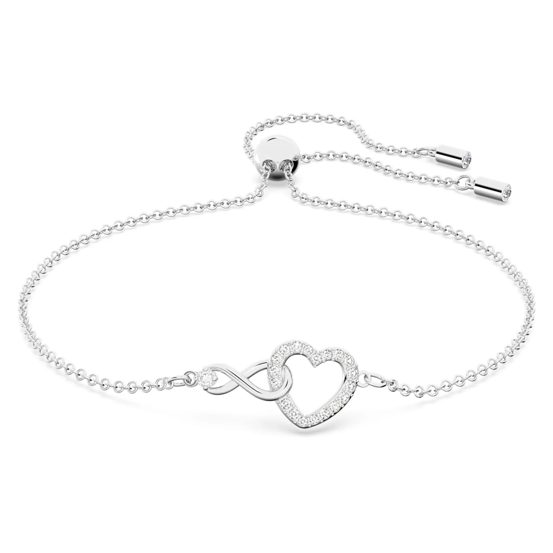 Hyperbola - Vit silver - Armband - Swarovski