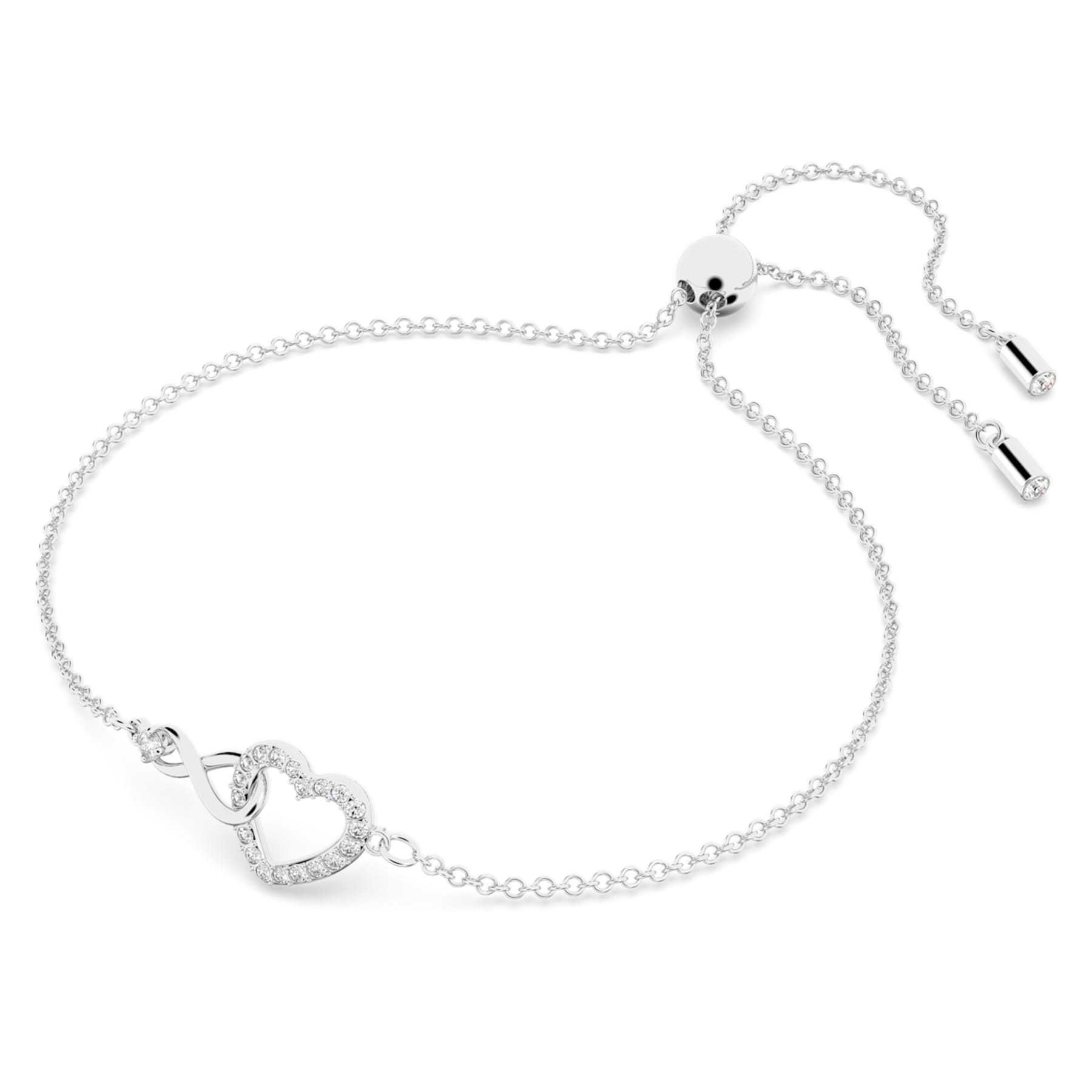Hyperbola - White Silver - Bracelet - Swarovski