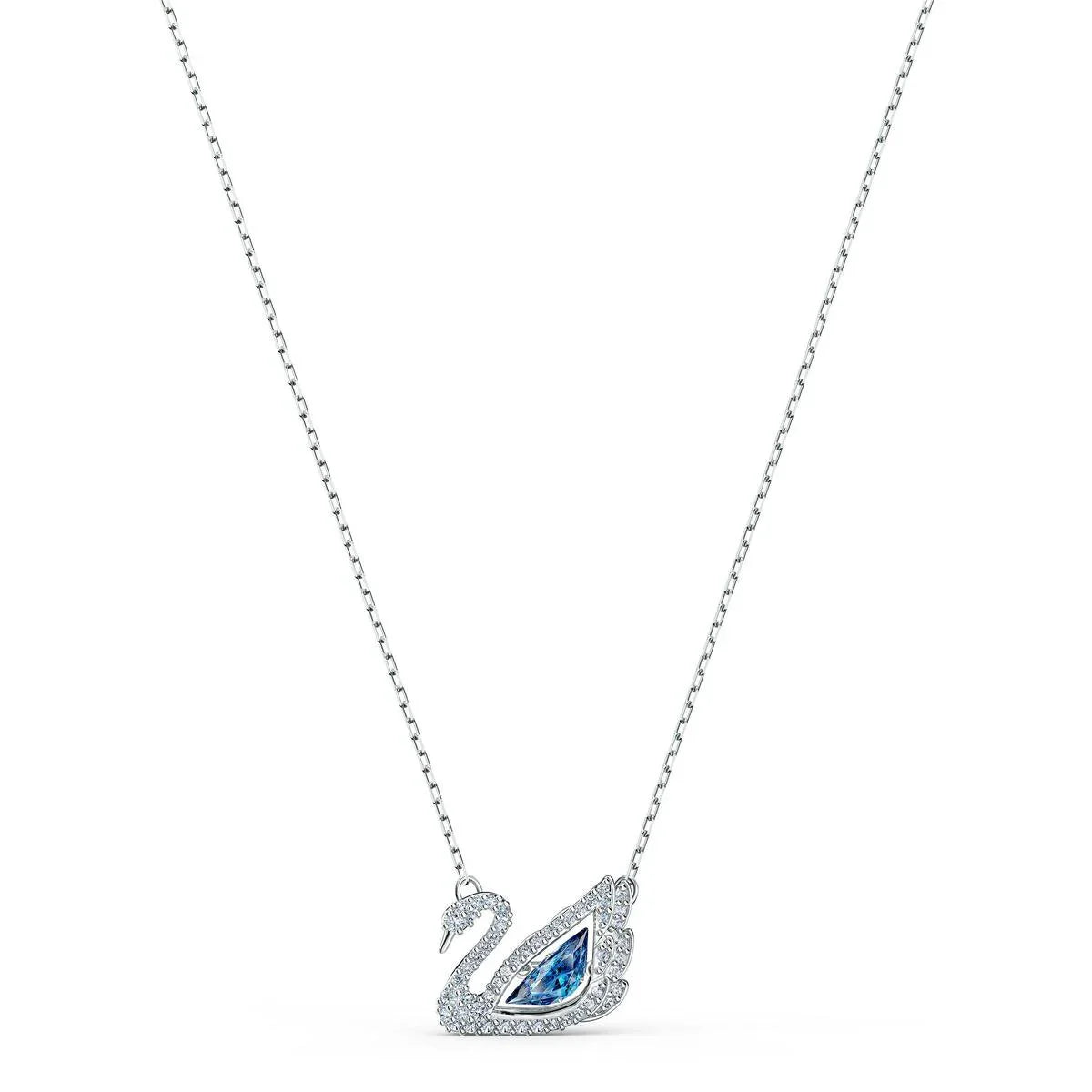 Collar Cisne Bailando Cisne Azul Chapado en Rodio – Swarovski