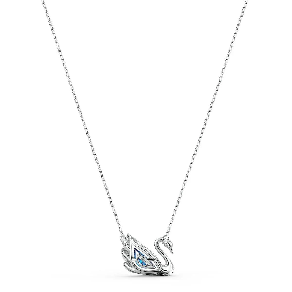 Dansende Zwaan Blauwe Zwaan Halsketting Gerhodineerd – Swarovski bekijk 4