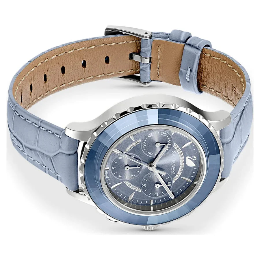 Dámské hodinky Octea Lux Chrono Blue Leather – pohled Swarovski 2