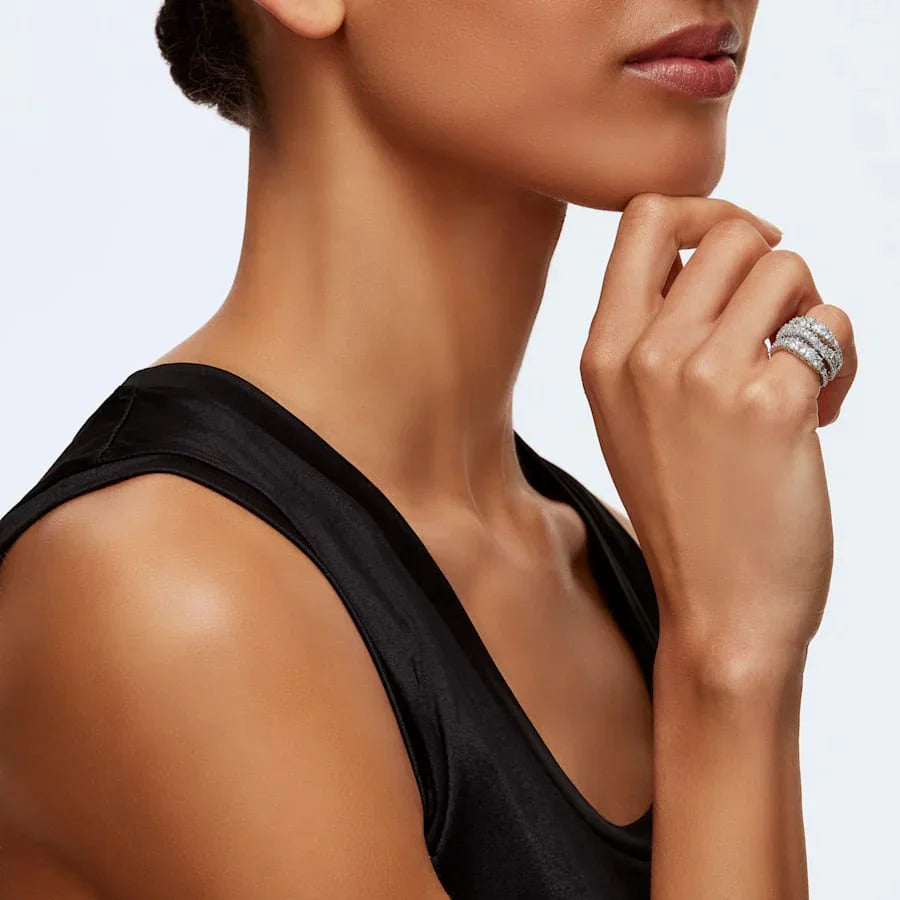 Anillo Swarovski - Hipérbola - Varios tamaños - Blanco y Plata vista 3