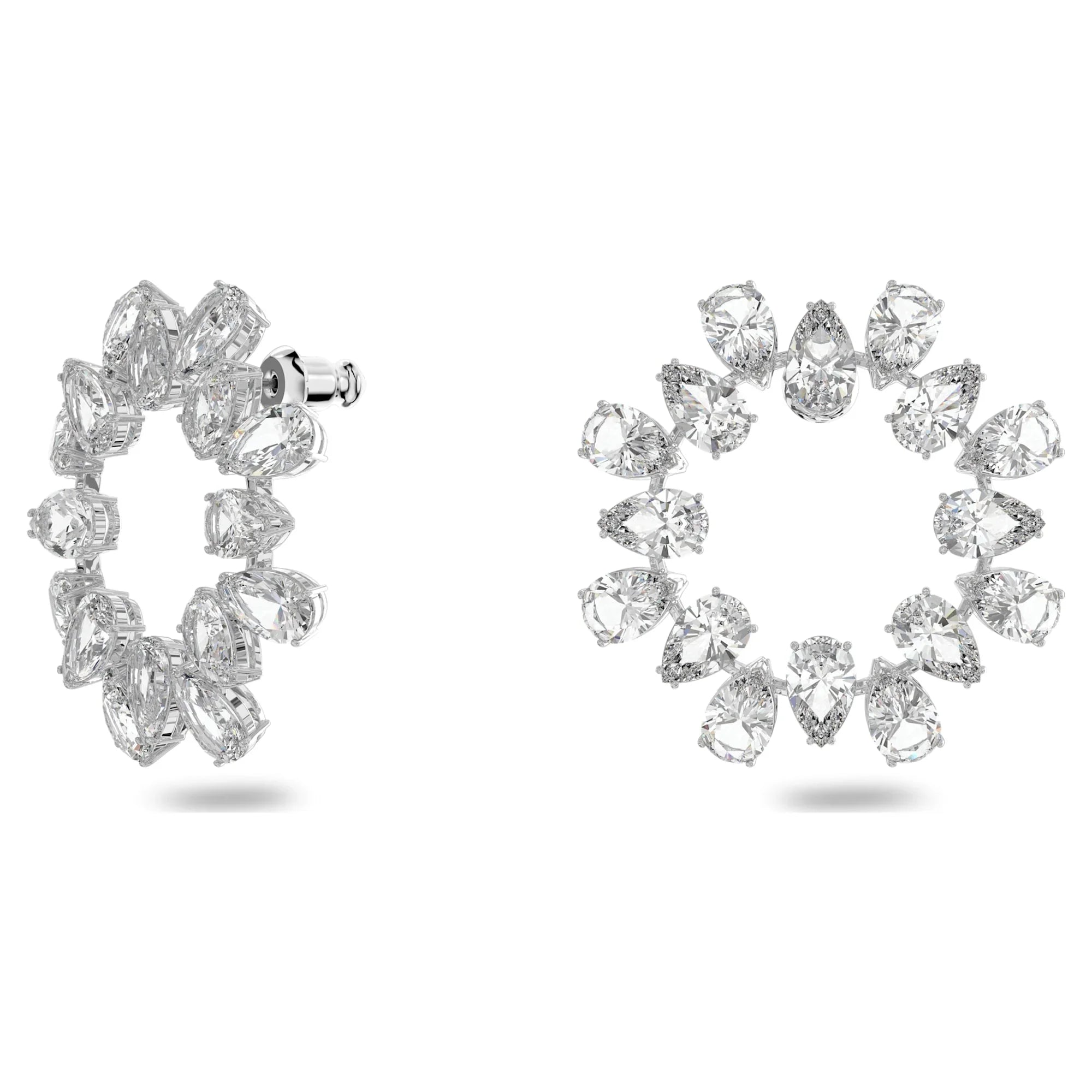 Brincos femininos Millenia Anéis de prata brancos - Swarovski vista 3