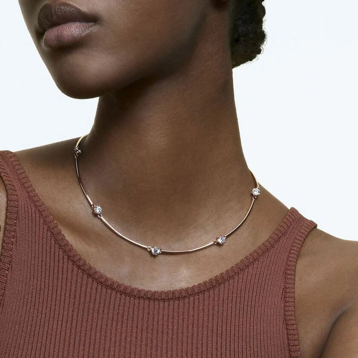 Collar Constella Redondo Oro Blanco Rosa – Swarovski vista 2