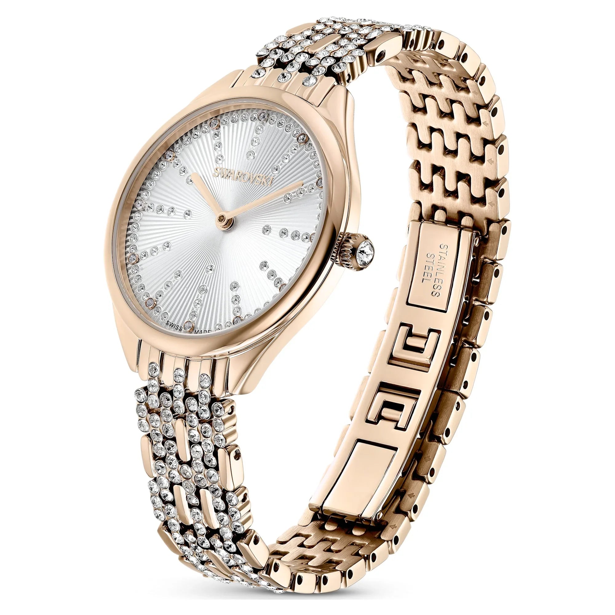 Dámské hodinky Attract Crystal Gold Champagne – Swarovski