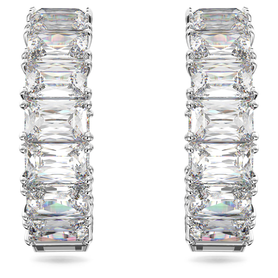 Millenia Women's Hoop Earrings White Silver – Swarovski