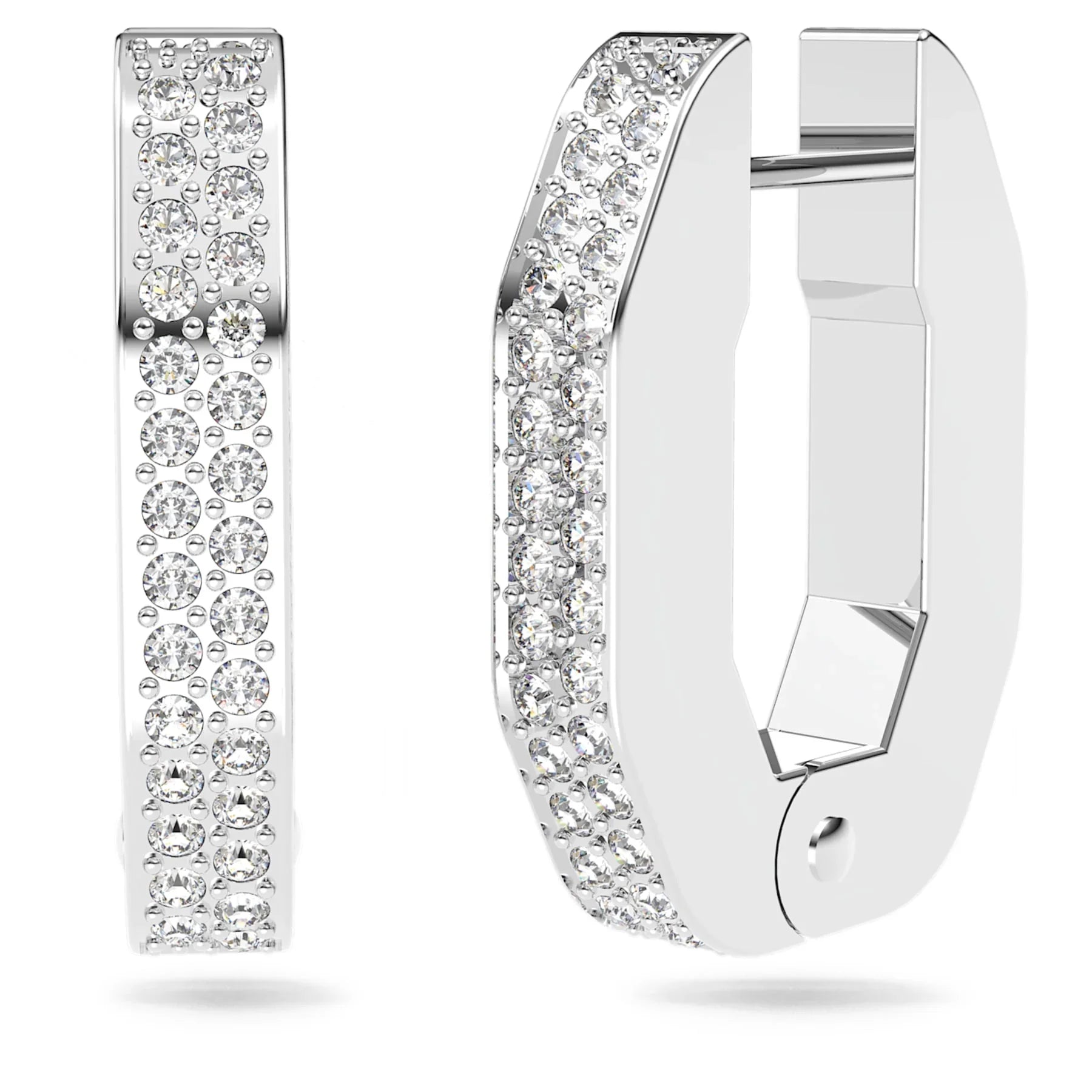 Cercei Swarovski - Dextera - Forma octogonală - Vedere alb și auriu 3