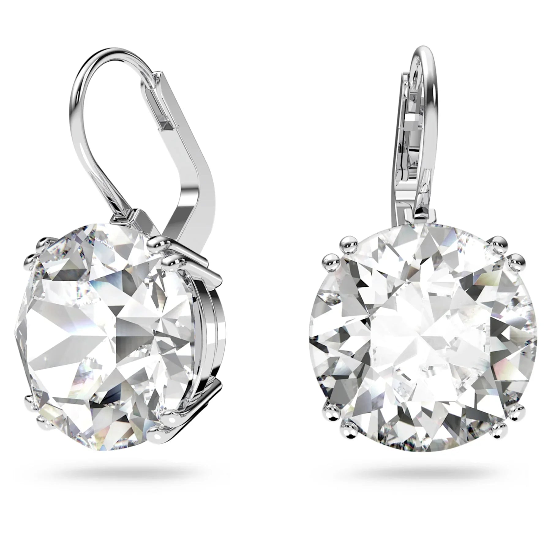 Swarovski fülbevaló - Millenia - kerek vágás - fehér és ezüst