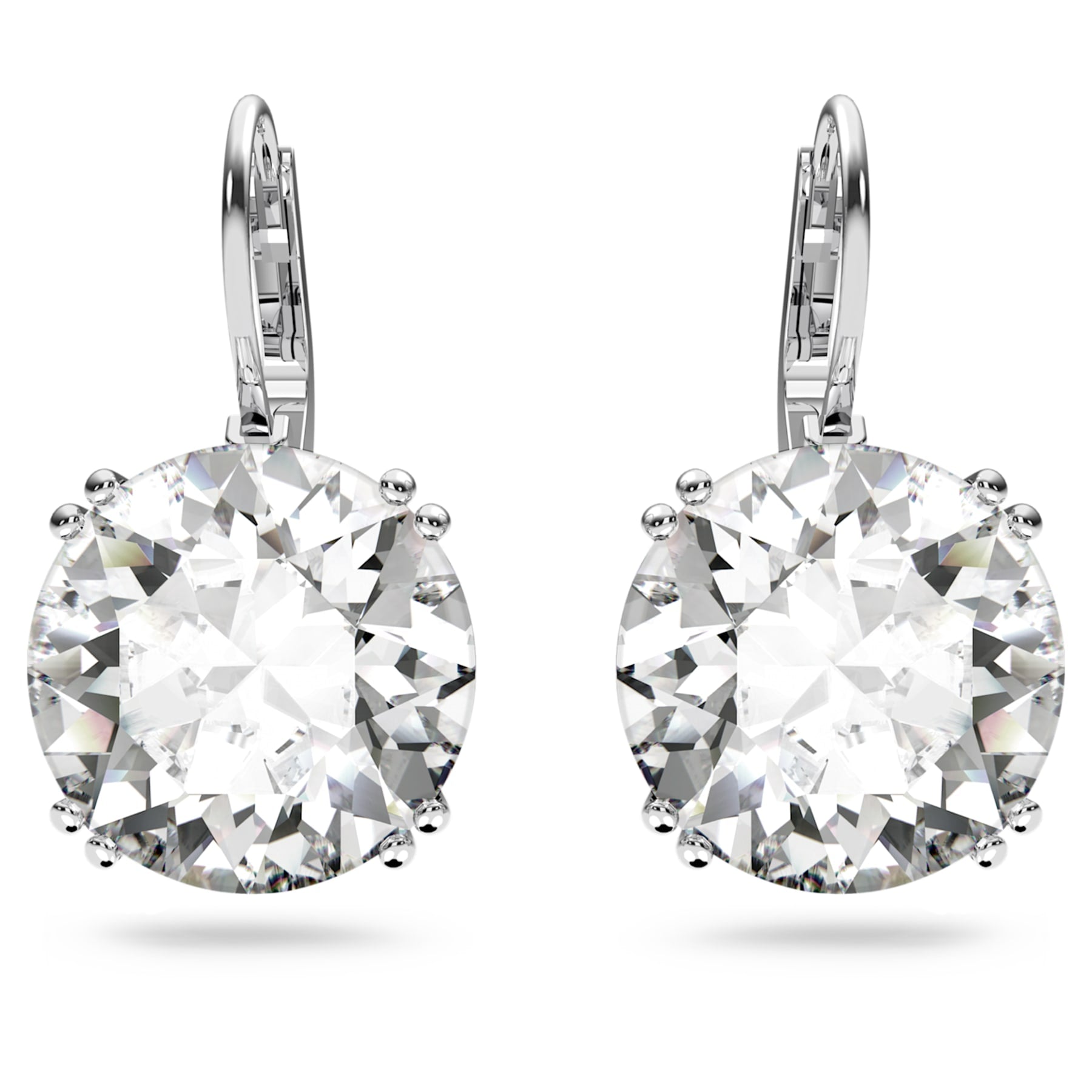 Pendientes Millenia Mujer Redondos de Plata Blanca – Swarovski