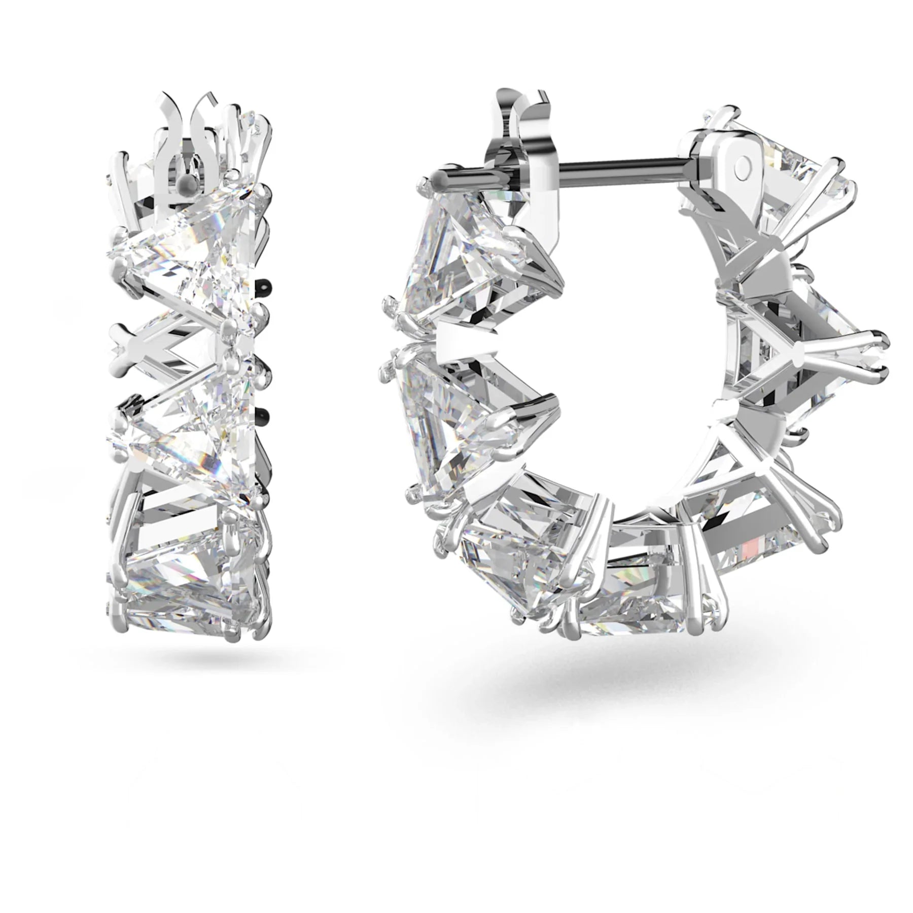 Σκουλαρίκια Swarovski - Matrix - Άσπρη & Ασημί όψη 3