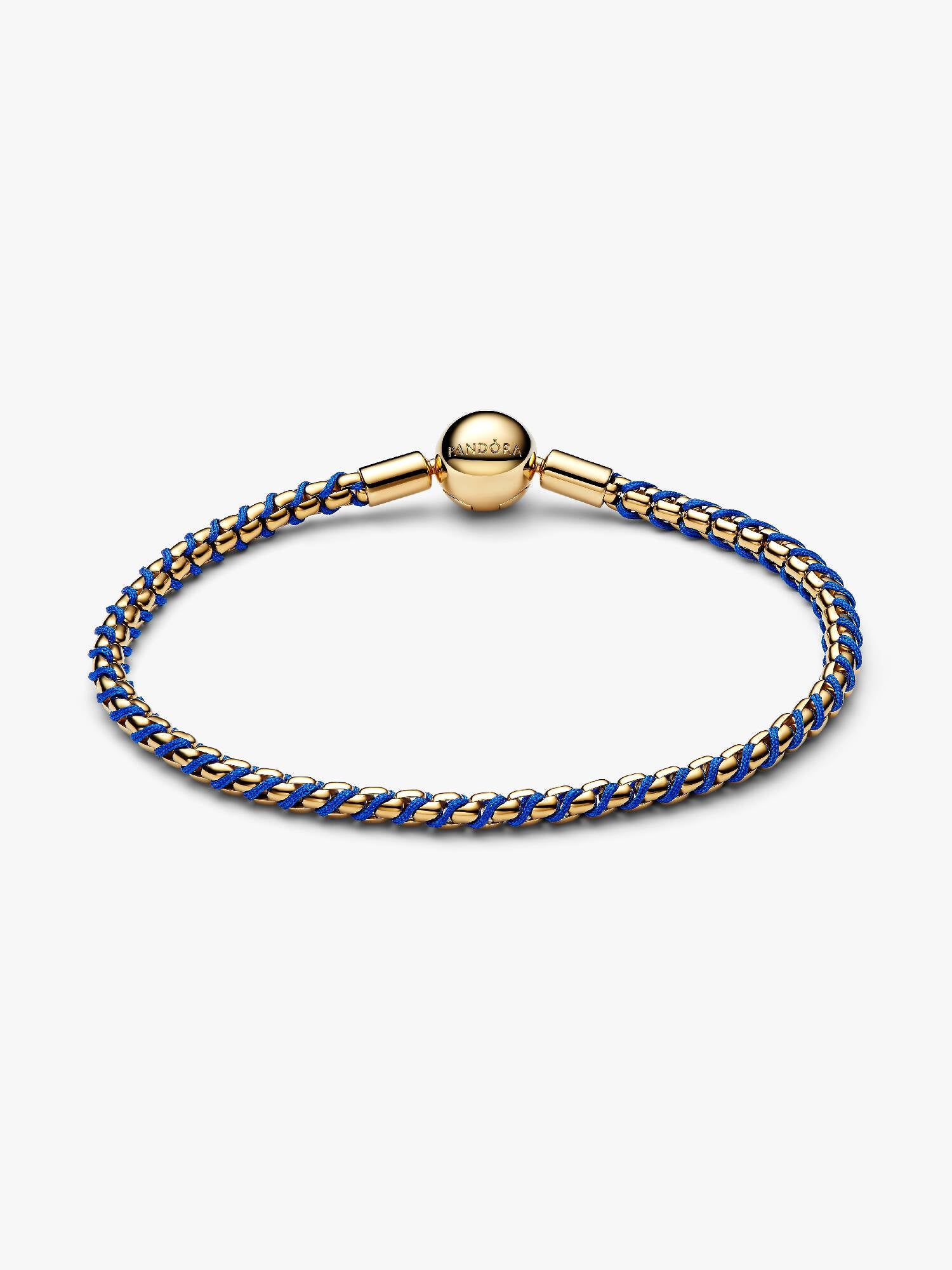 Bracelet Pandora - Maille Vénitienne et Cordon Bleu Azur Doré | 563816C02