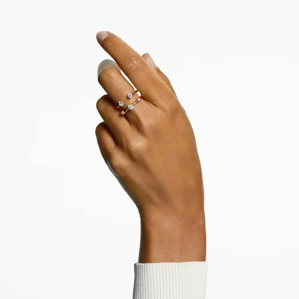 Anillo Swarovski - Constella - Tamaño Redondo - Blanco y Oro vista 2