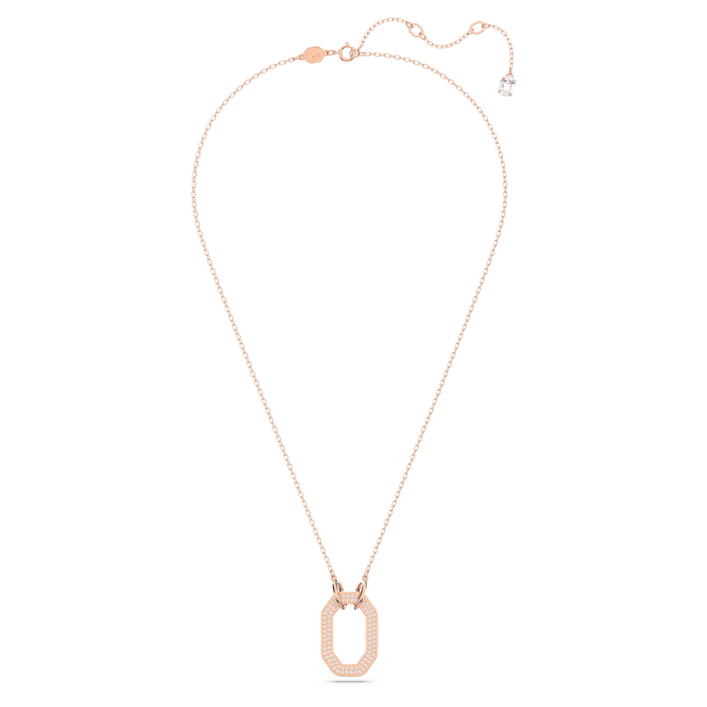 Pendentif Dextera Octogone Blanc Doré Rose – Swarovski