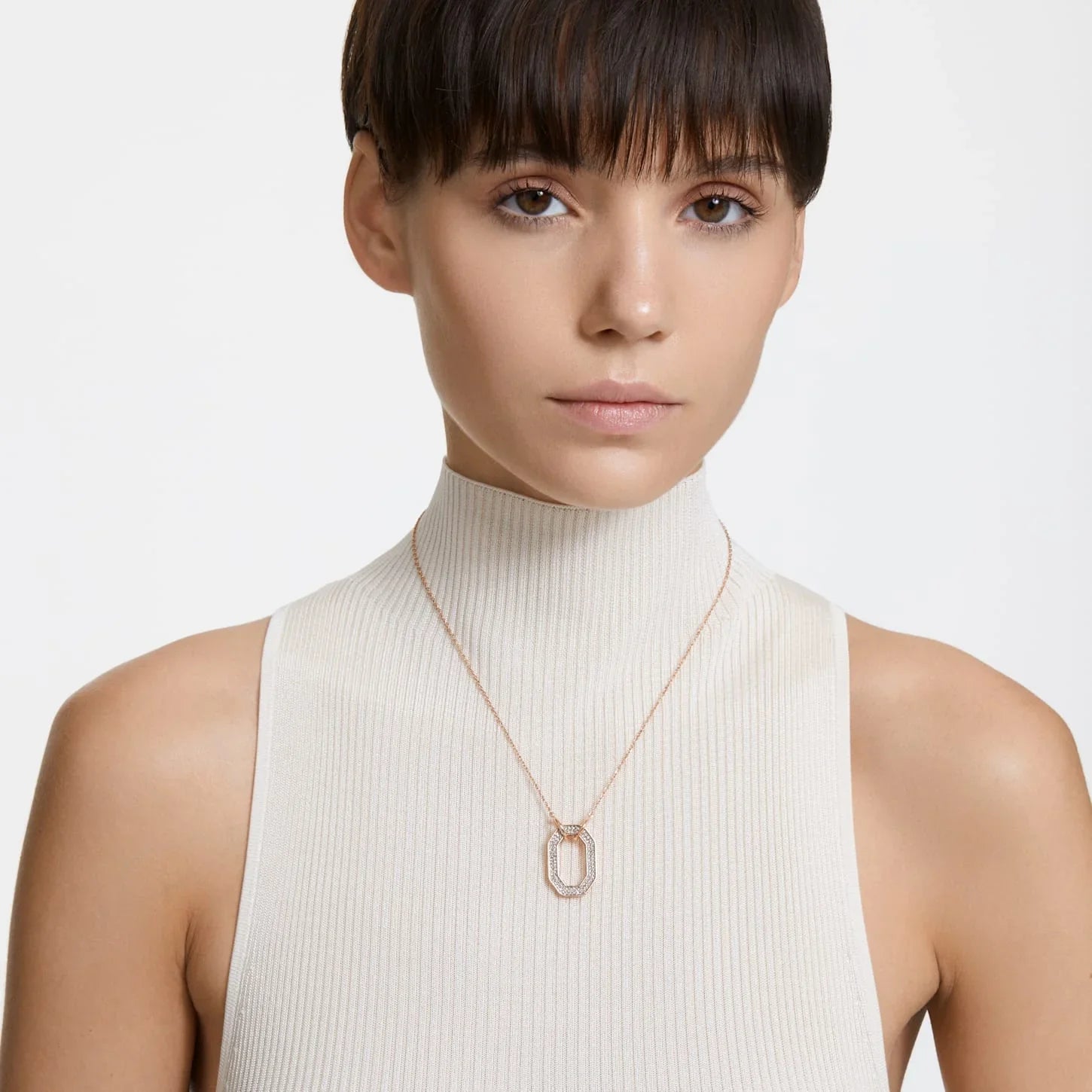 Colgante Dextera Octagon de oro rosa blanco – Swarovski vista 2