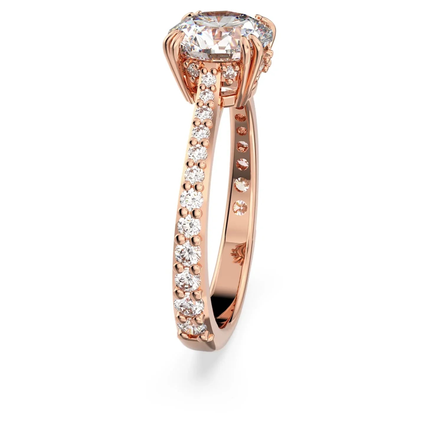 Δαχτυλίδι Swarovski - Stilla - Στρογγυλή κοπή - Άποψη Λευκού & Ροζέ 4