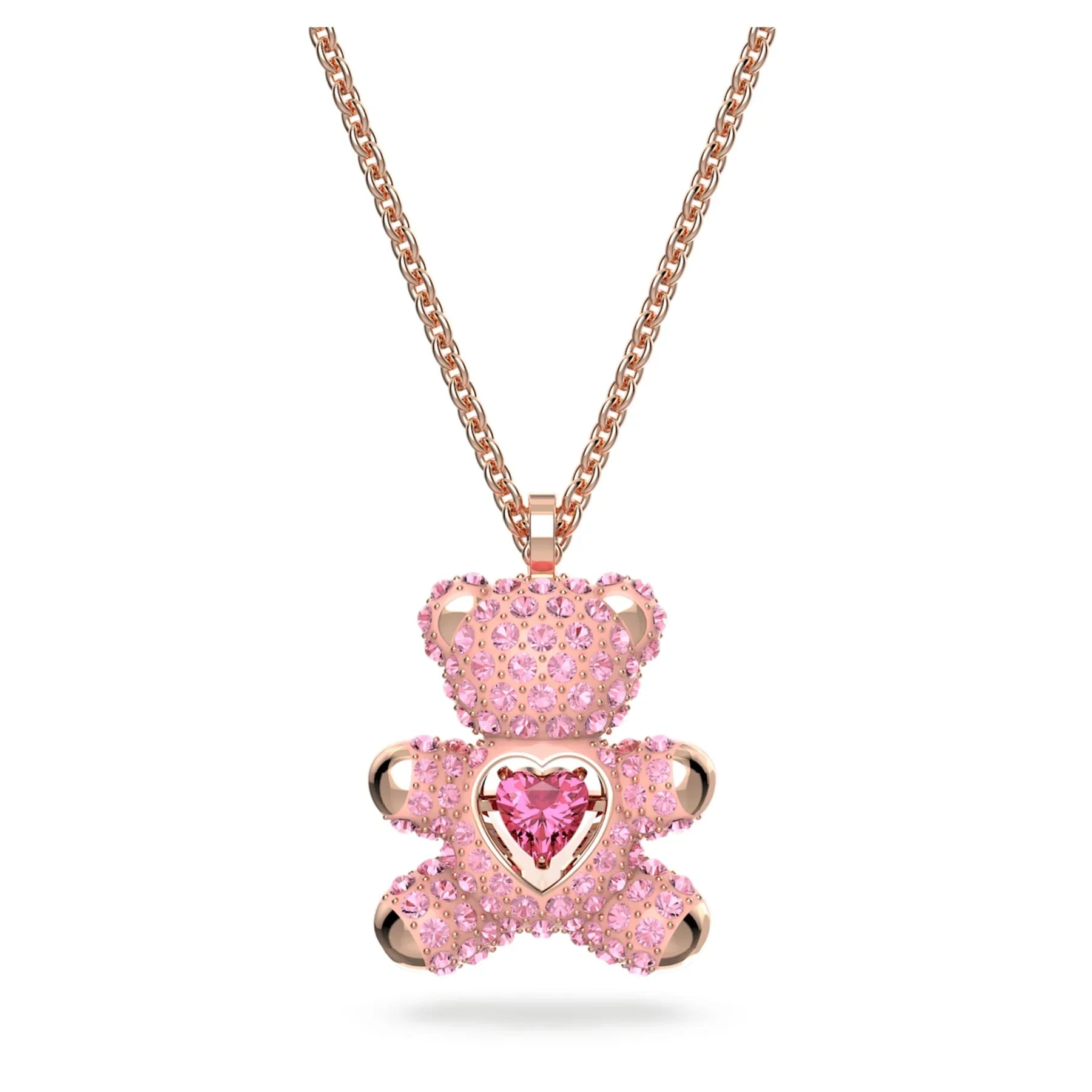 Rózsarany mackó medál – Swarovski