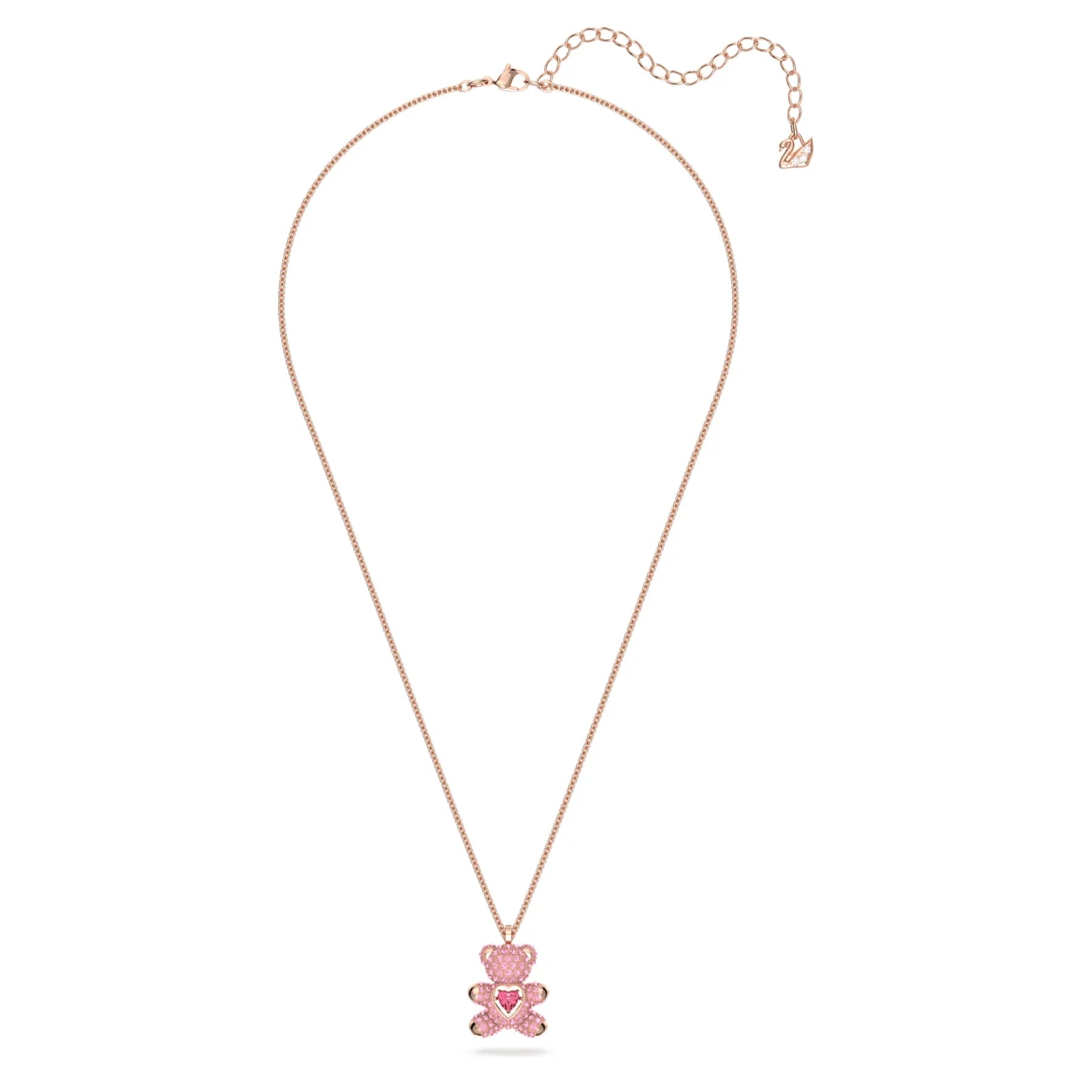 Pembe Altın Teddy Bear Kolye – Swarovski görünümü 6