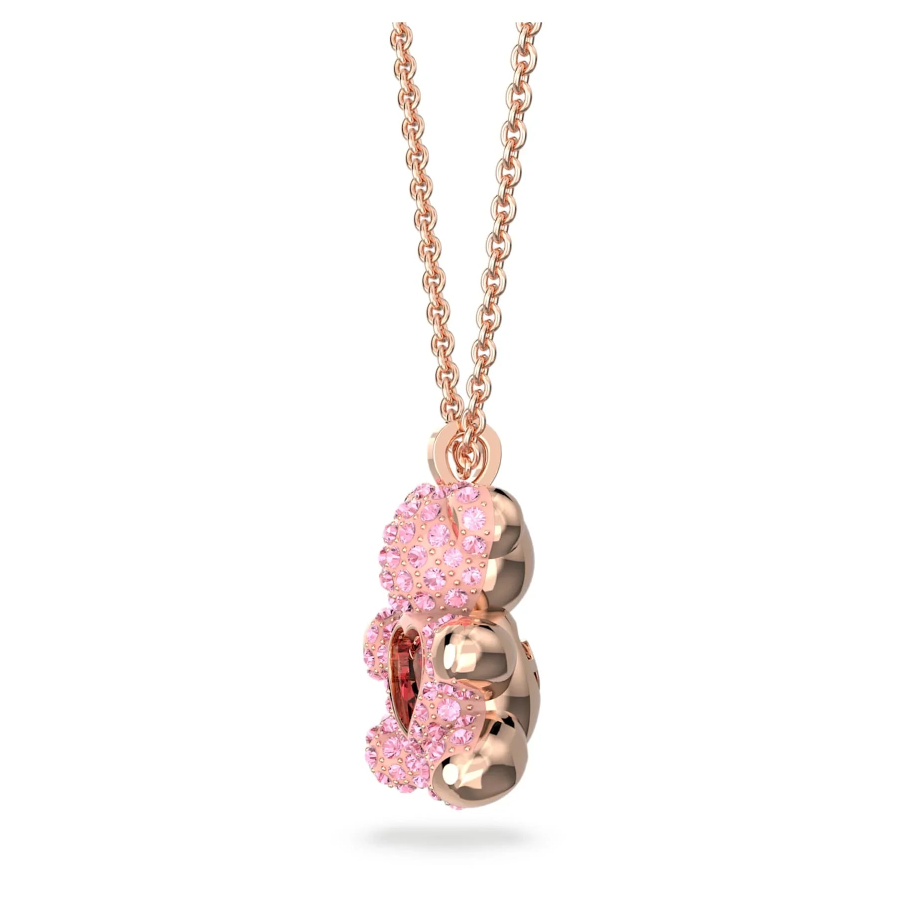 Pembe Altın Teddy Bear Kolye – Swarovski görünümü 4