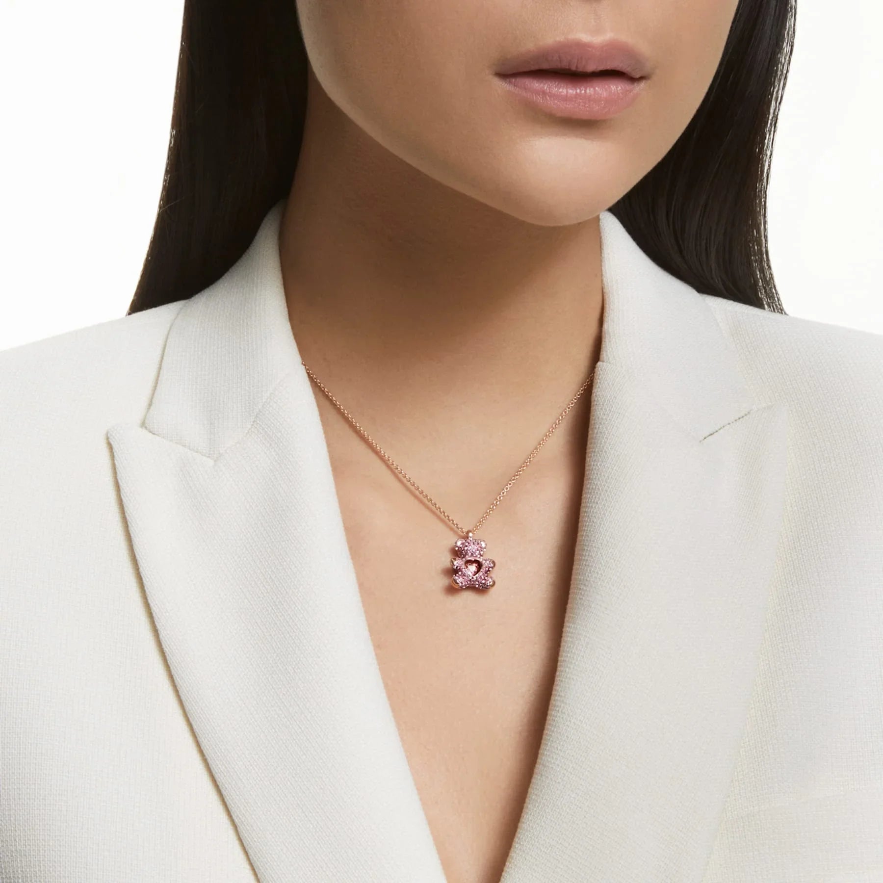 Rózsakany mackó medál – Swarovski nézet 2