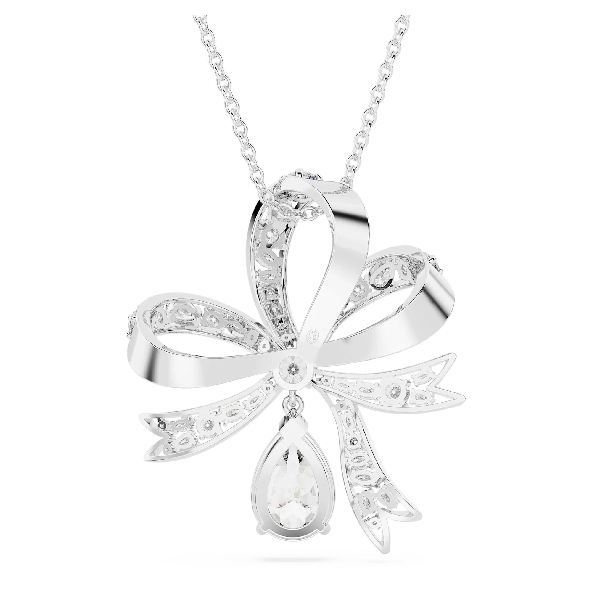 Fehér ezüst Volta csomós nyaklánc - Swarovski nézet 5