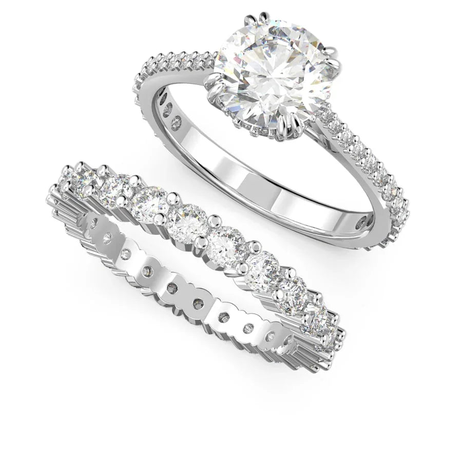 Constella Damen-Ring-Set Weiß-Silber – Swarovski