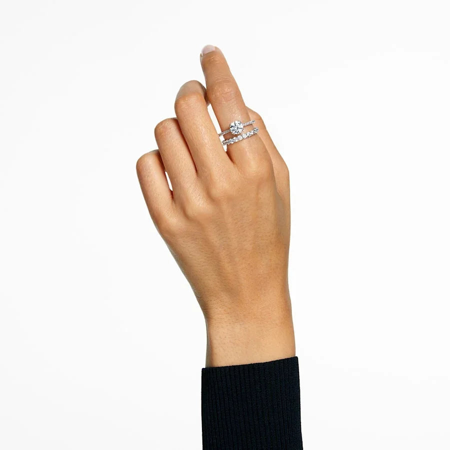 Constella Weiß-Silber-Damenring-Set – Swarovski-Ansicht 2