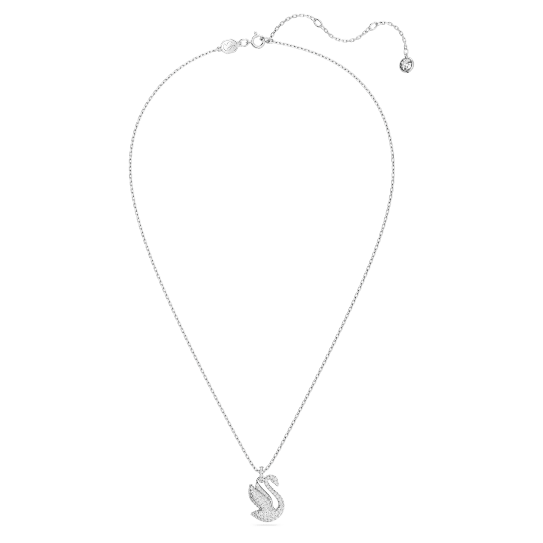 Iconic Swan Swan Pendant Medium White Rhodium Plated – Swarovski