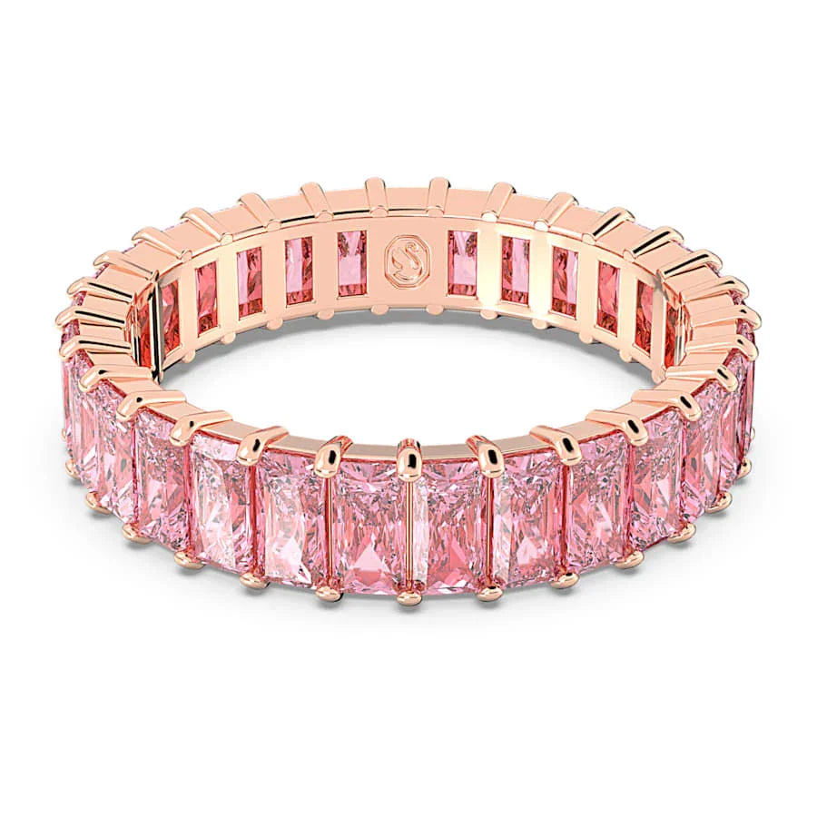 Anillo Matrix Baguette Rose para mujer en oro rosa – Swarovski