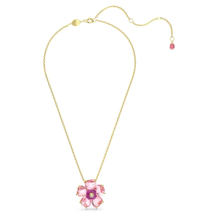 Κολιέ Idyllia Rose Gold Flower – άποψη Swarovski 5