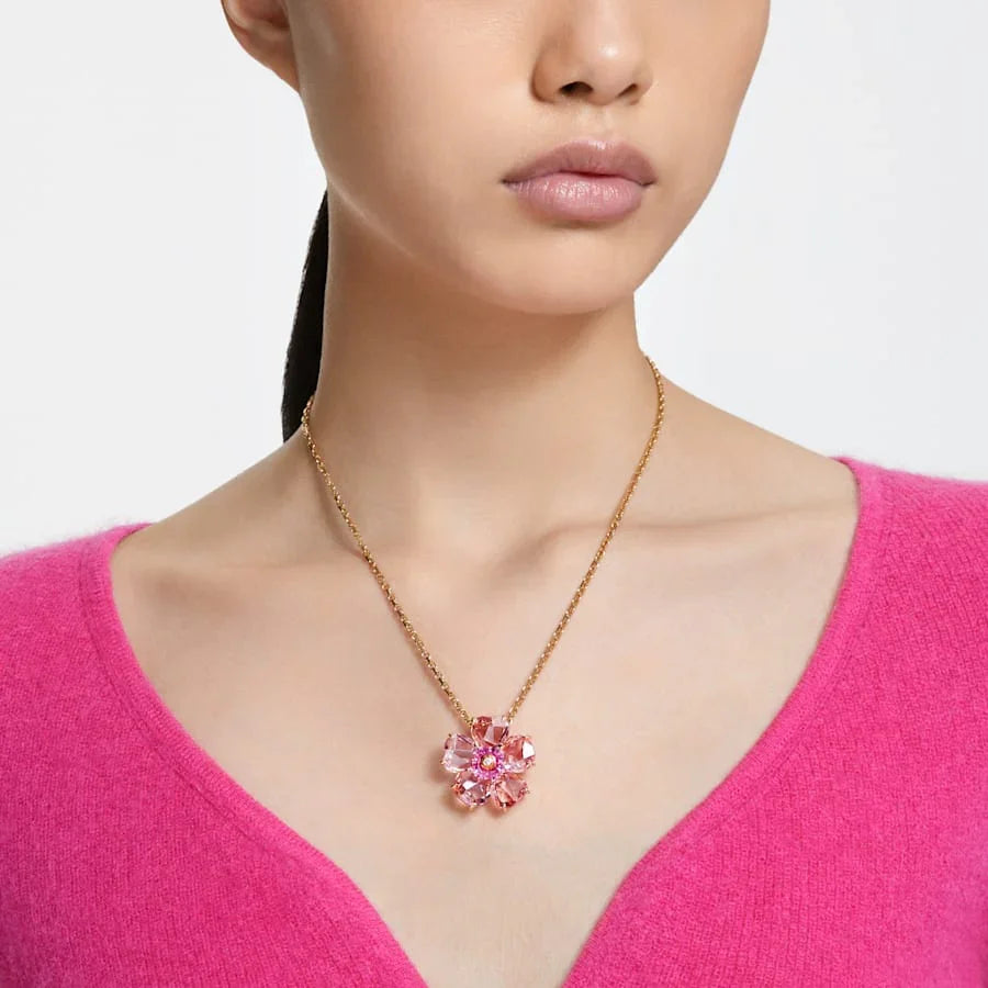 Κολιέ Idyllia Rose Gold Flower – άποψη Swarovski 2