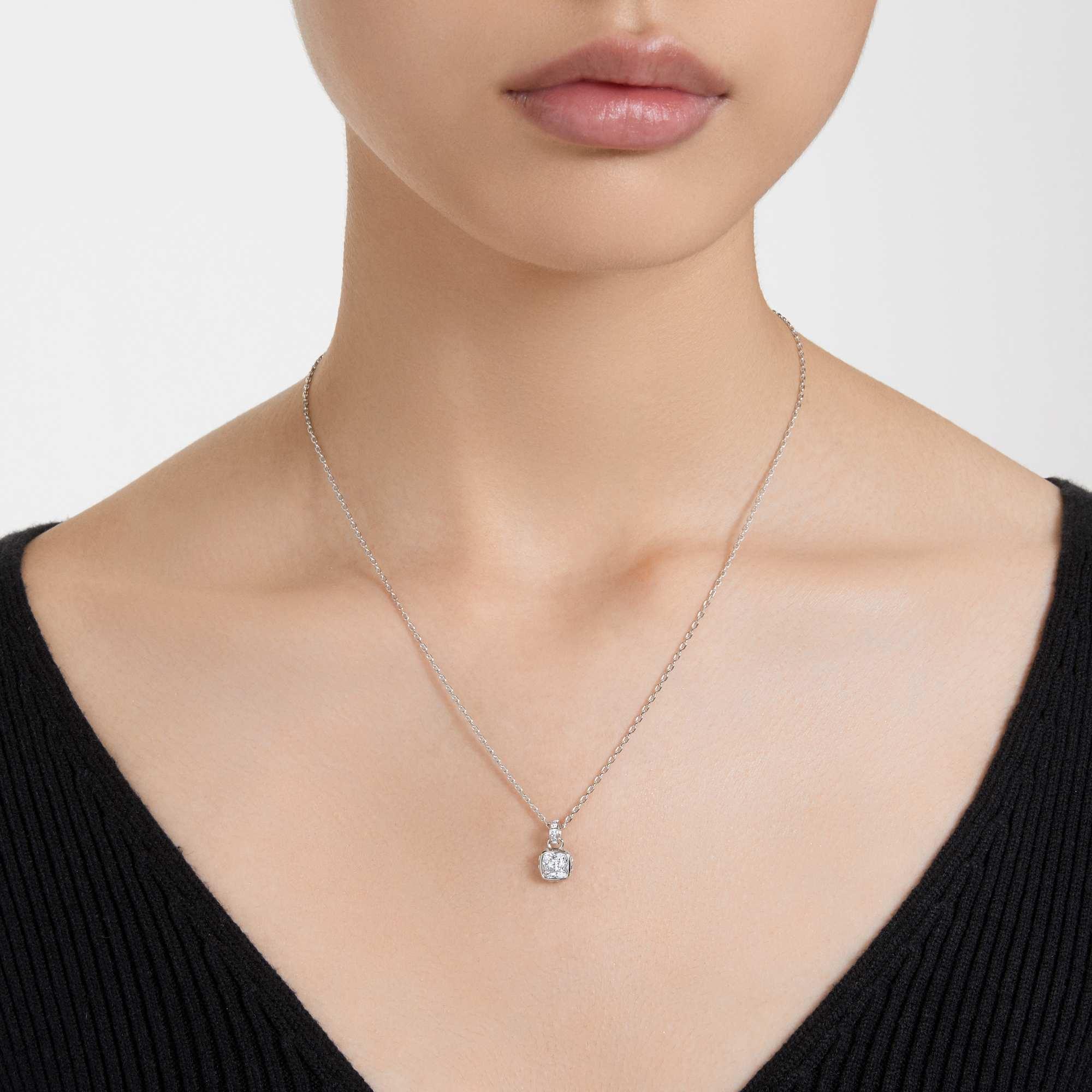 Colar Birthstone Avril Branco Prata – Swarovski view 2