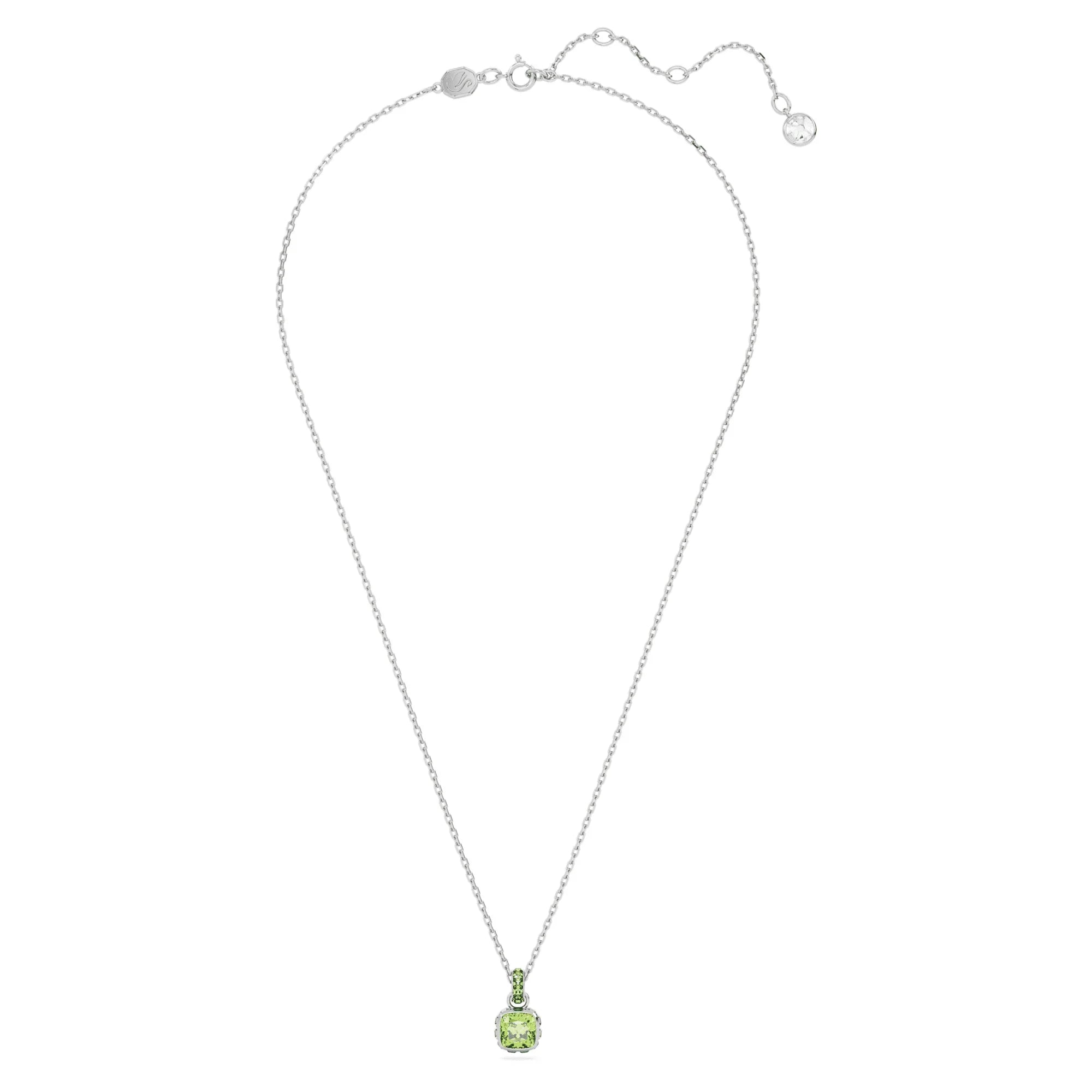 Ασημί Πράσινο Κολιέ από Birthstone Αυγούστου – όψη Swarovski 3