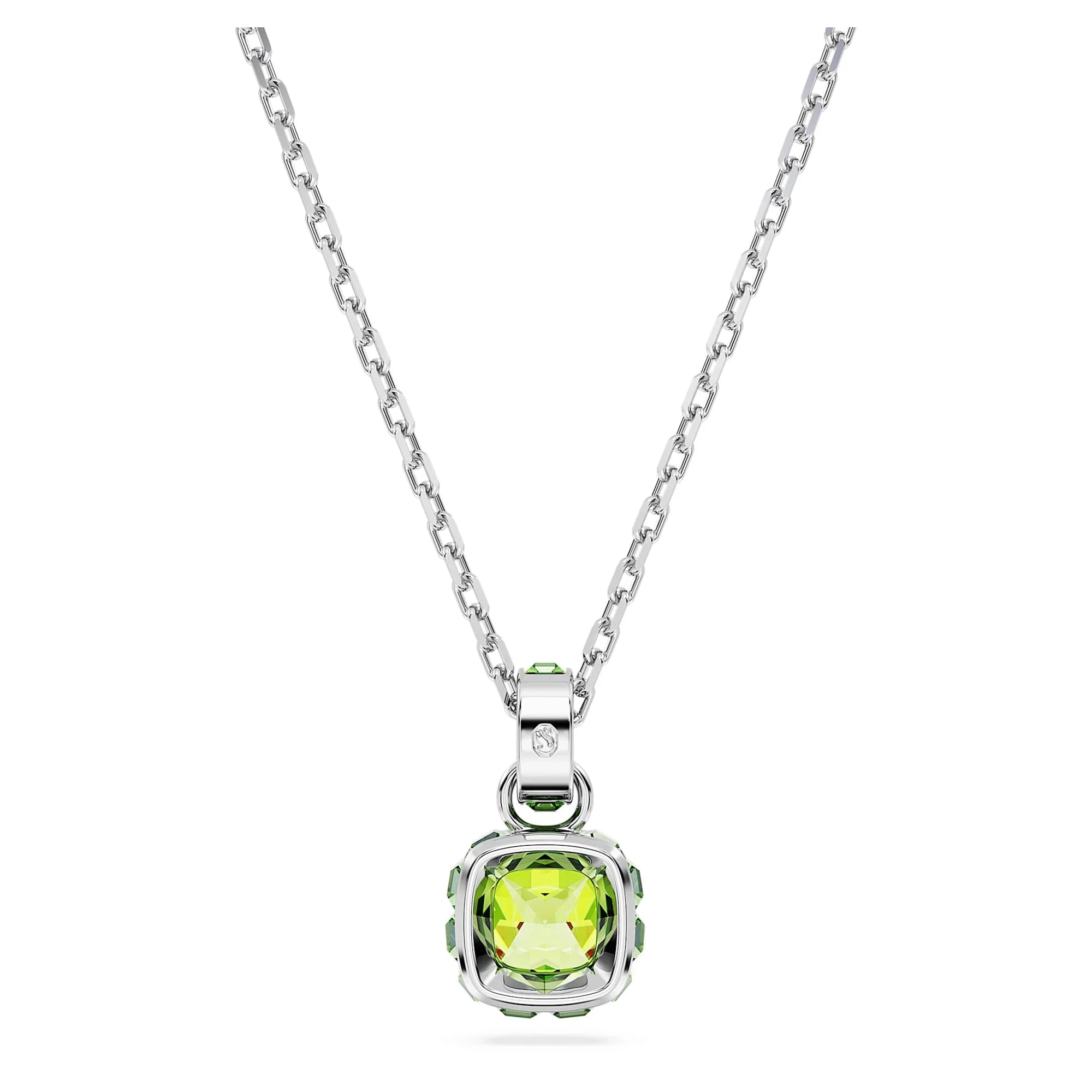 Birthstone Αύγουστος Πράσινο Ασημένιο Κολιέ – Θέα Swarovski 5