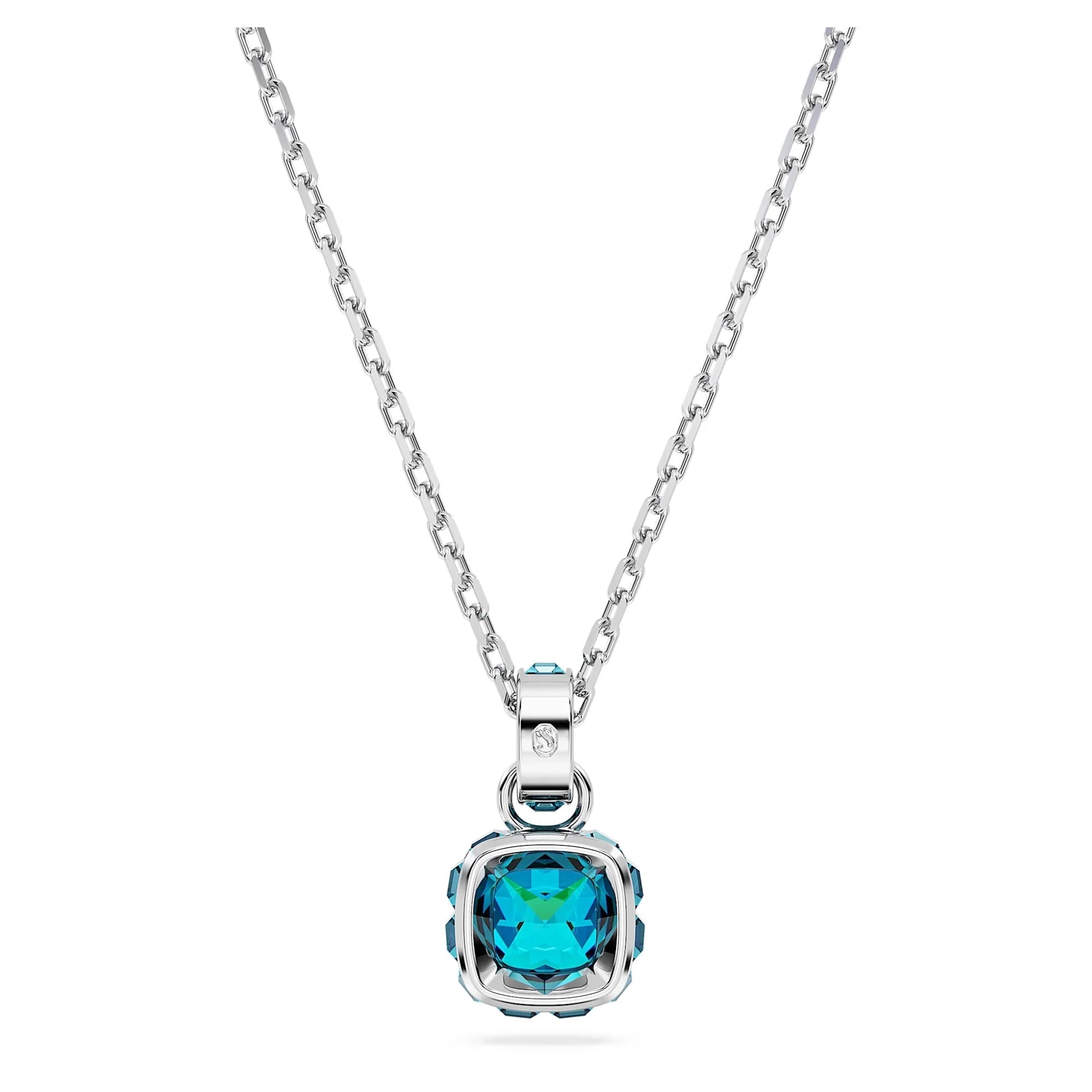 Colar de pedra do mês de dezembro azul prata – visão Swarovski 5