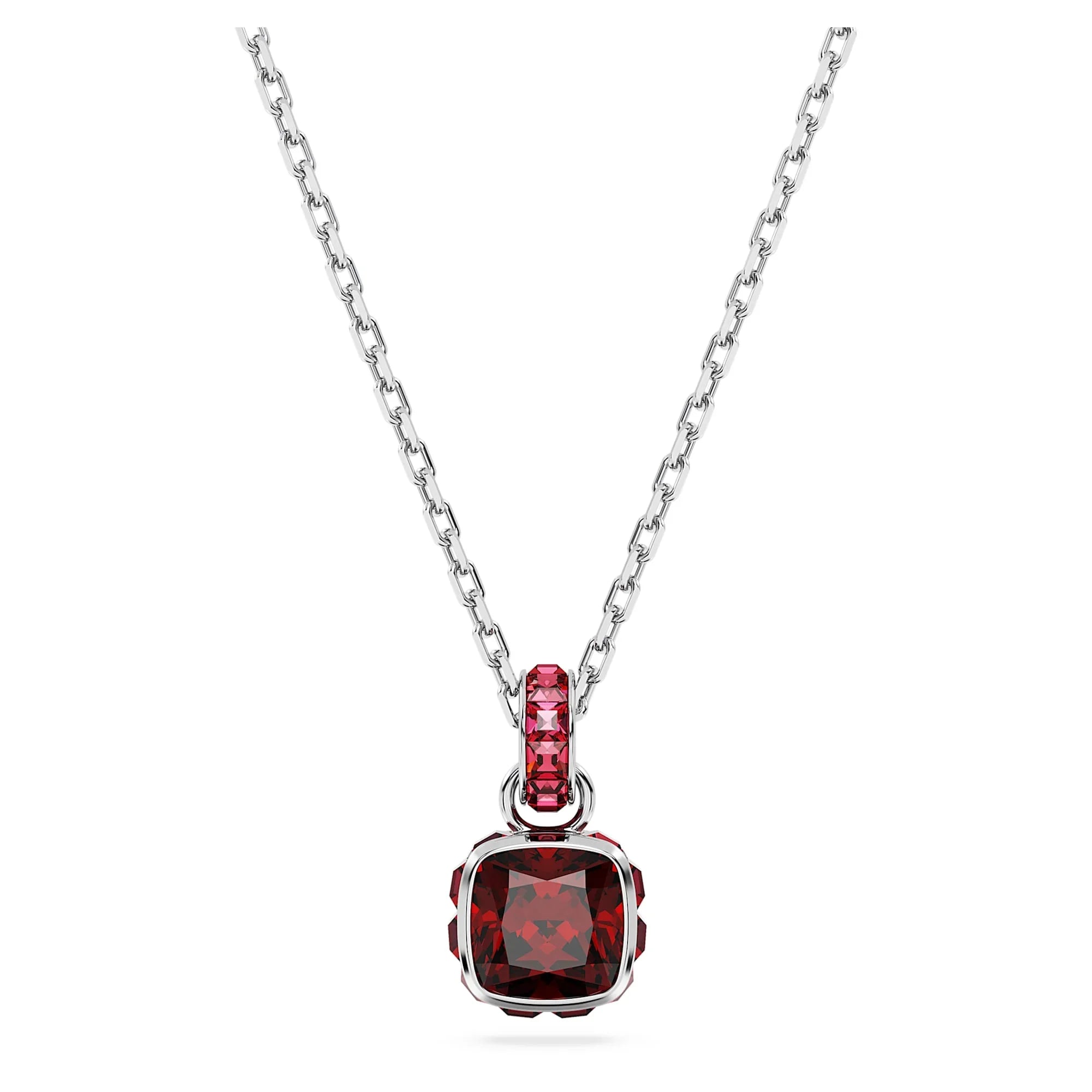 Roodzilveren januari geboortesteen ketting – Swarovski