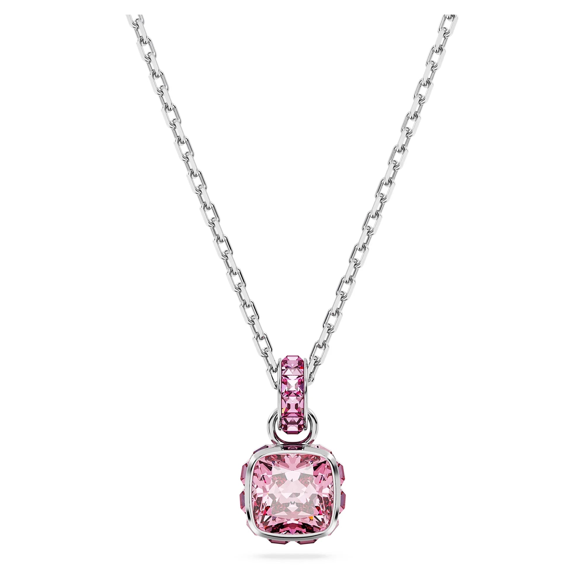October Birthstone Halsband Rosa Silver – Swarovski