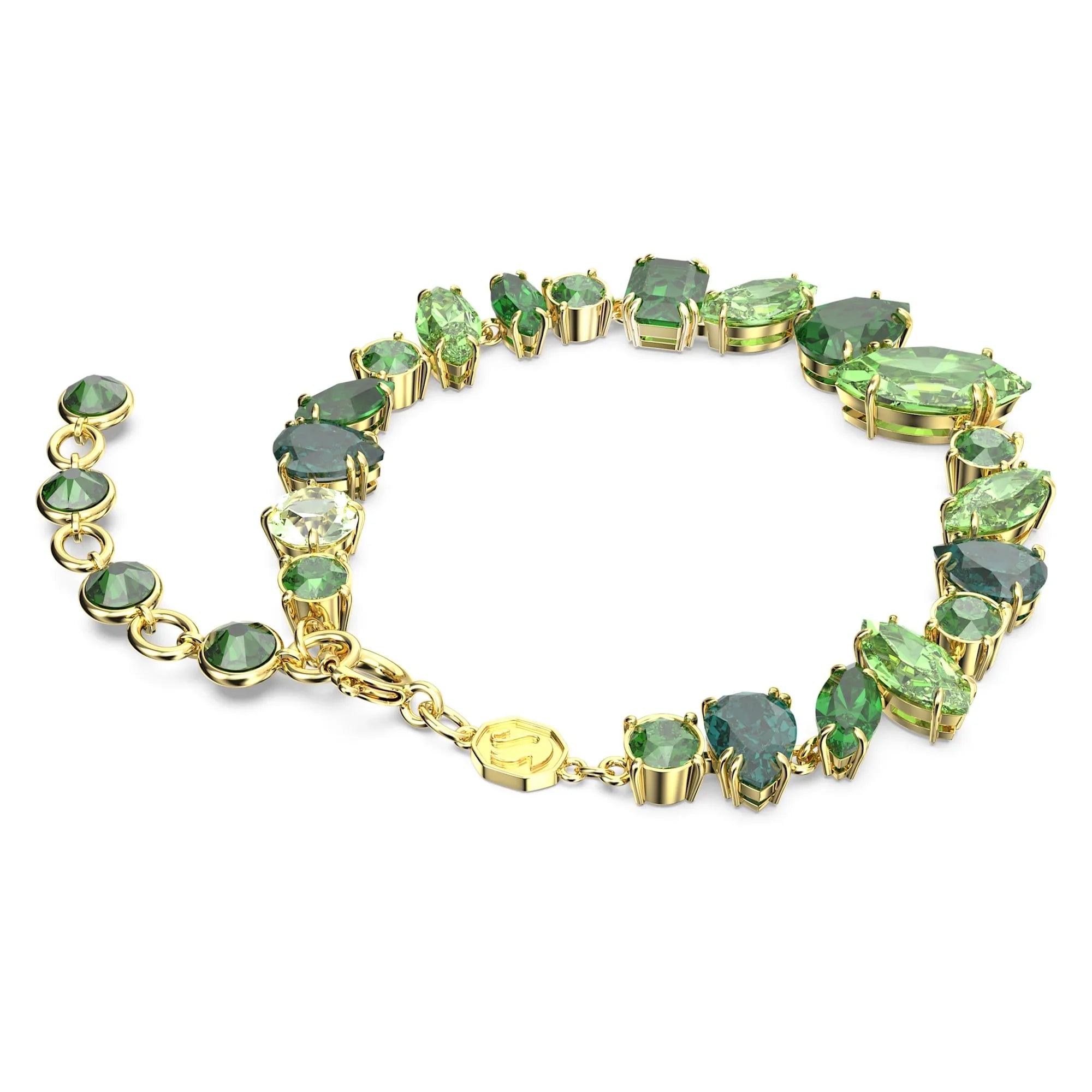 Swarovski bileklik - Gema - Çeşitli bedenler - Yeşil ve Altın görünüm 4