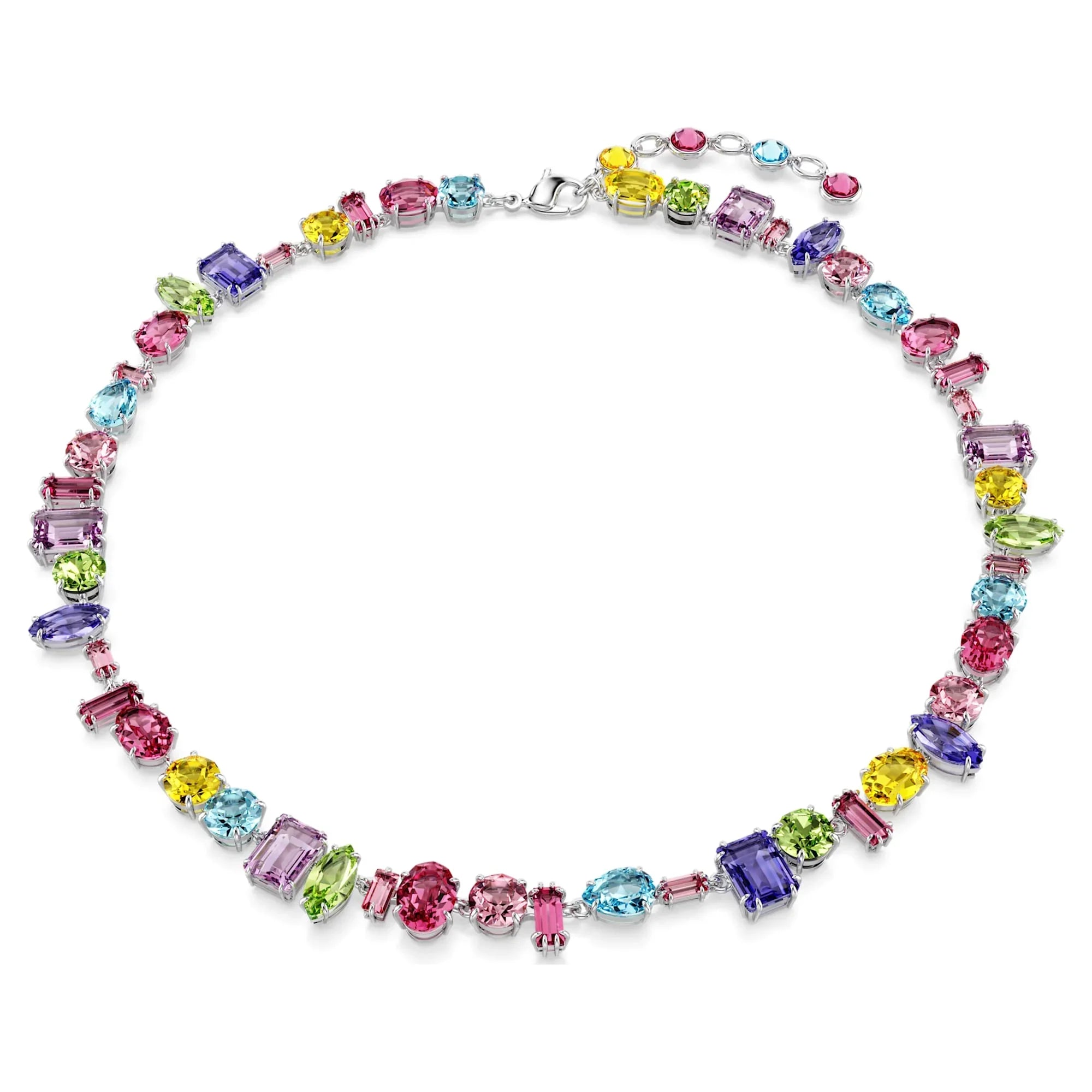 Swarovski Necklace - Gema - Various Sizes - Multicolor & Silver