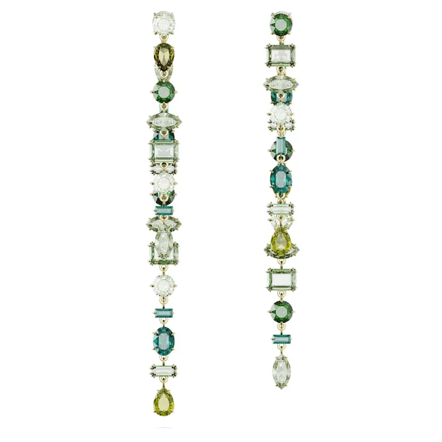 Swarovski øredobber - Gema - Forskjellige størrelser - Green & Gold view 4