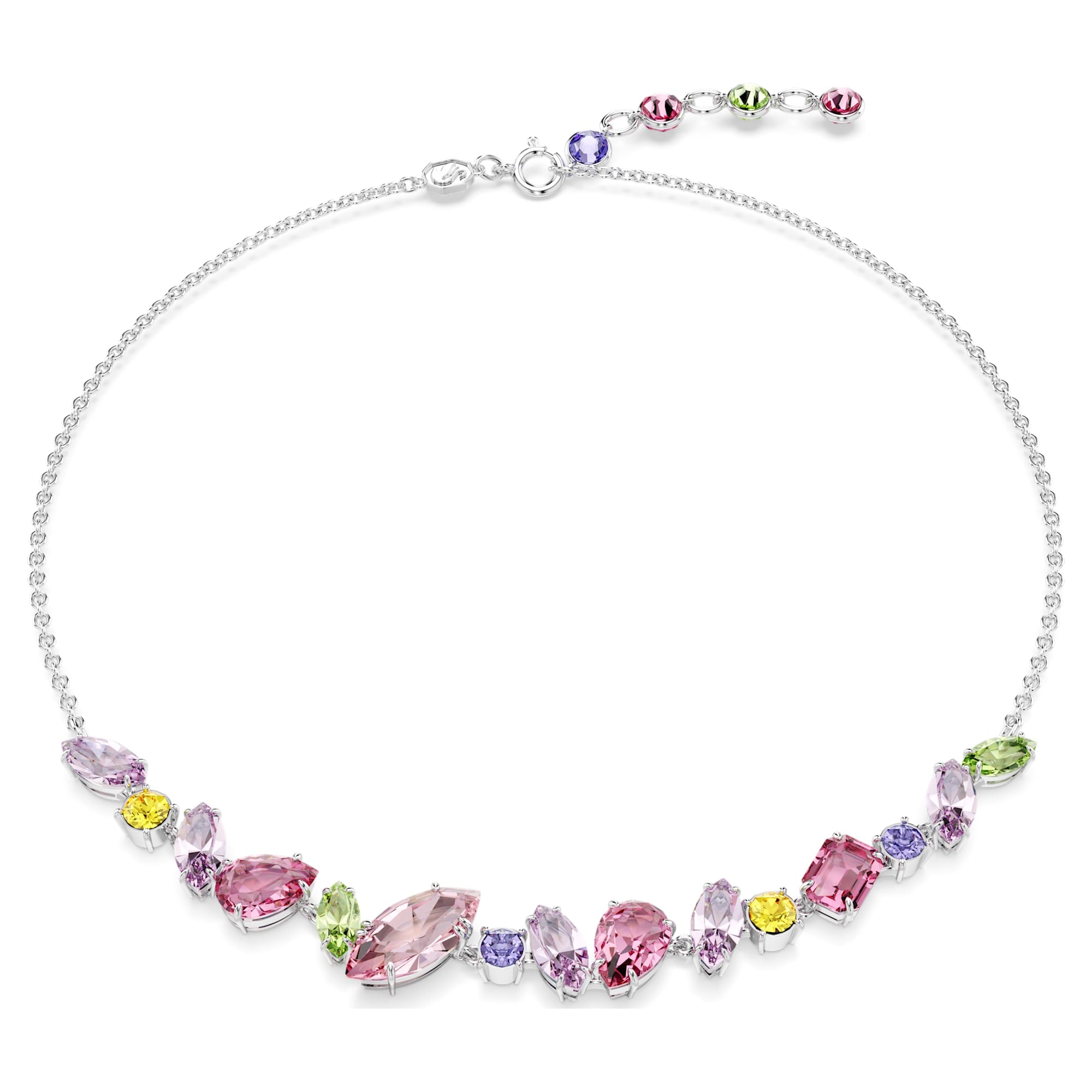 Rhodium-plated Multicolor Gema Necklace – Swarovski