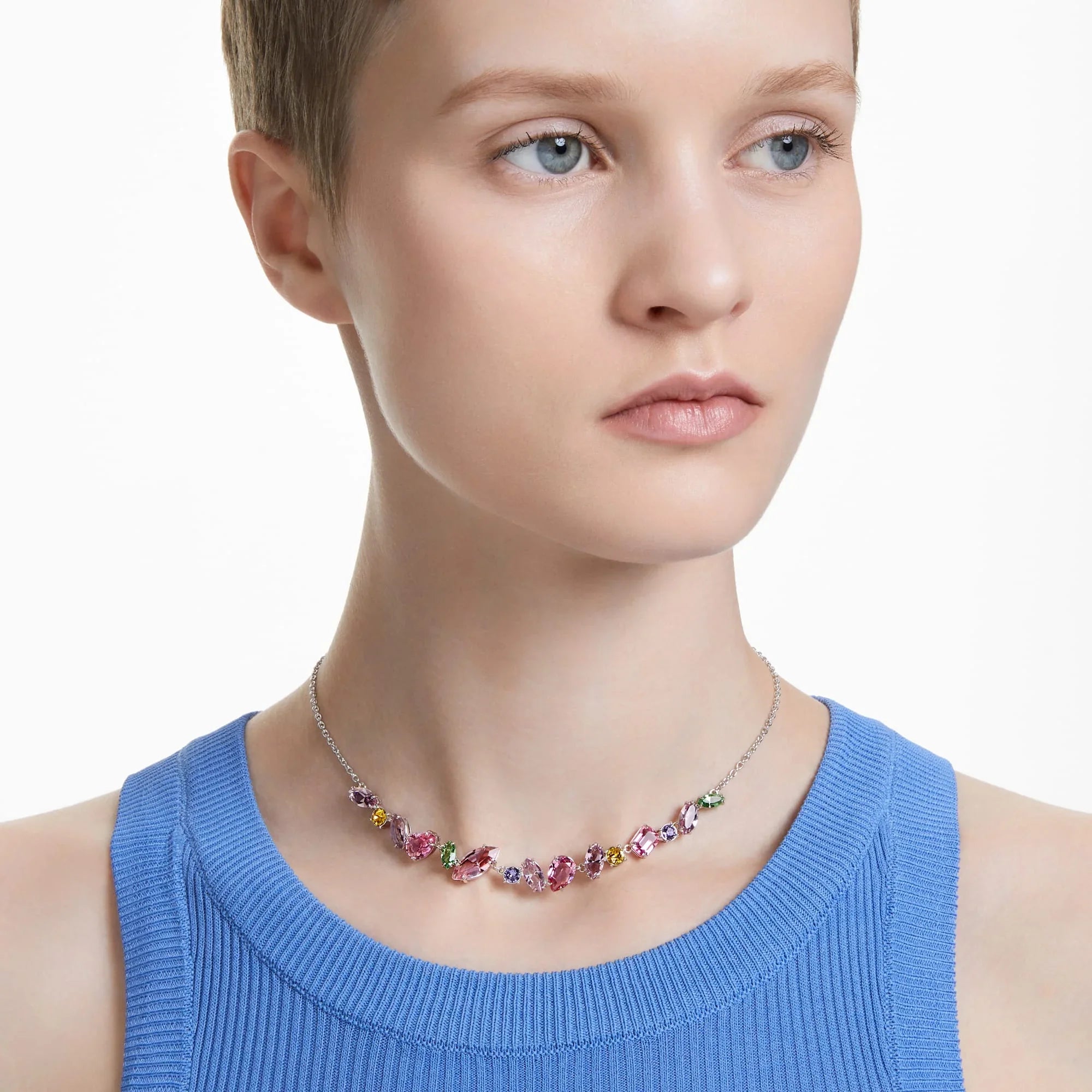 Collar Swarovski - Gema - Varias tallas - Multicolor y Plata vista 2