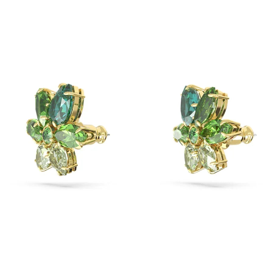 Pendientes Mujer Gema Flor Oro Verde – Swarovski vista 3