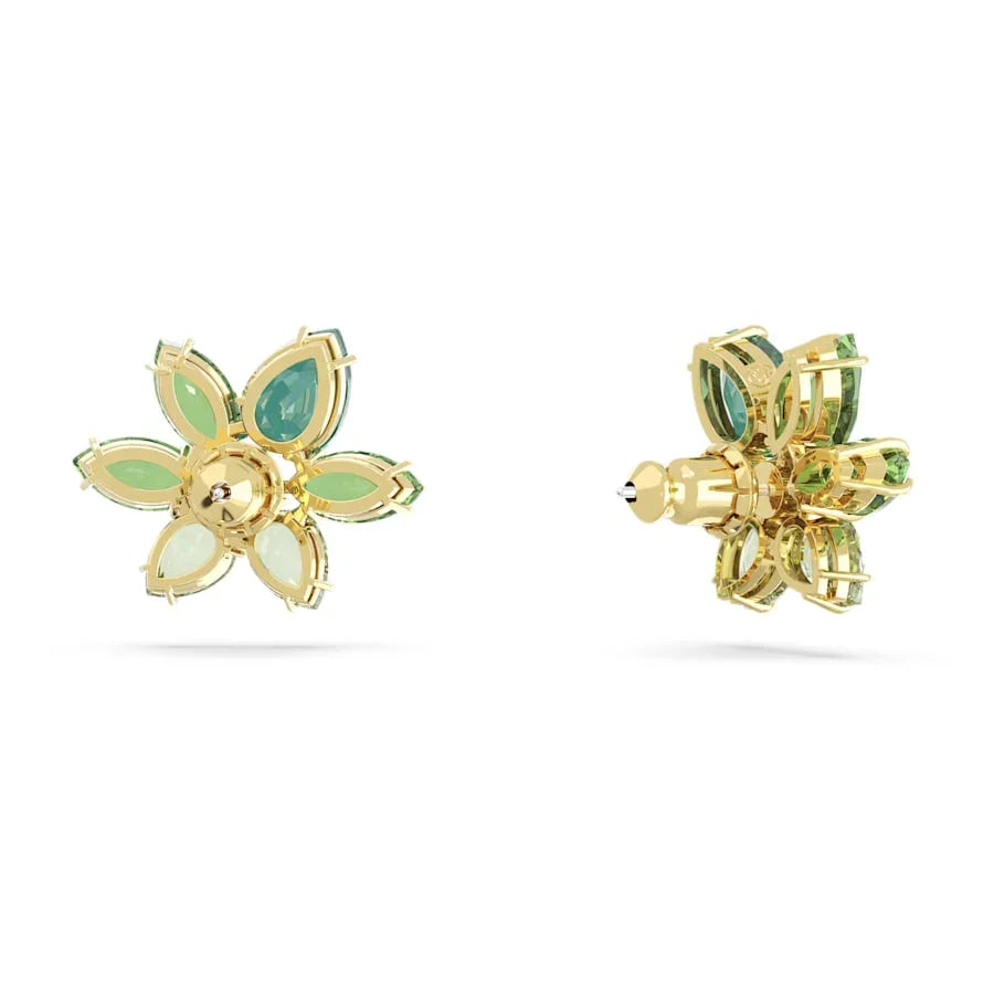 Pendientes Mujer Gema Flor Oro Verde – Swarovski vista 4