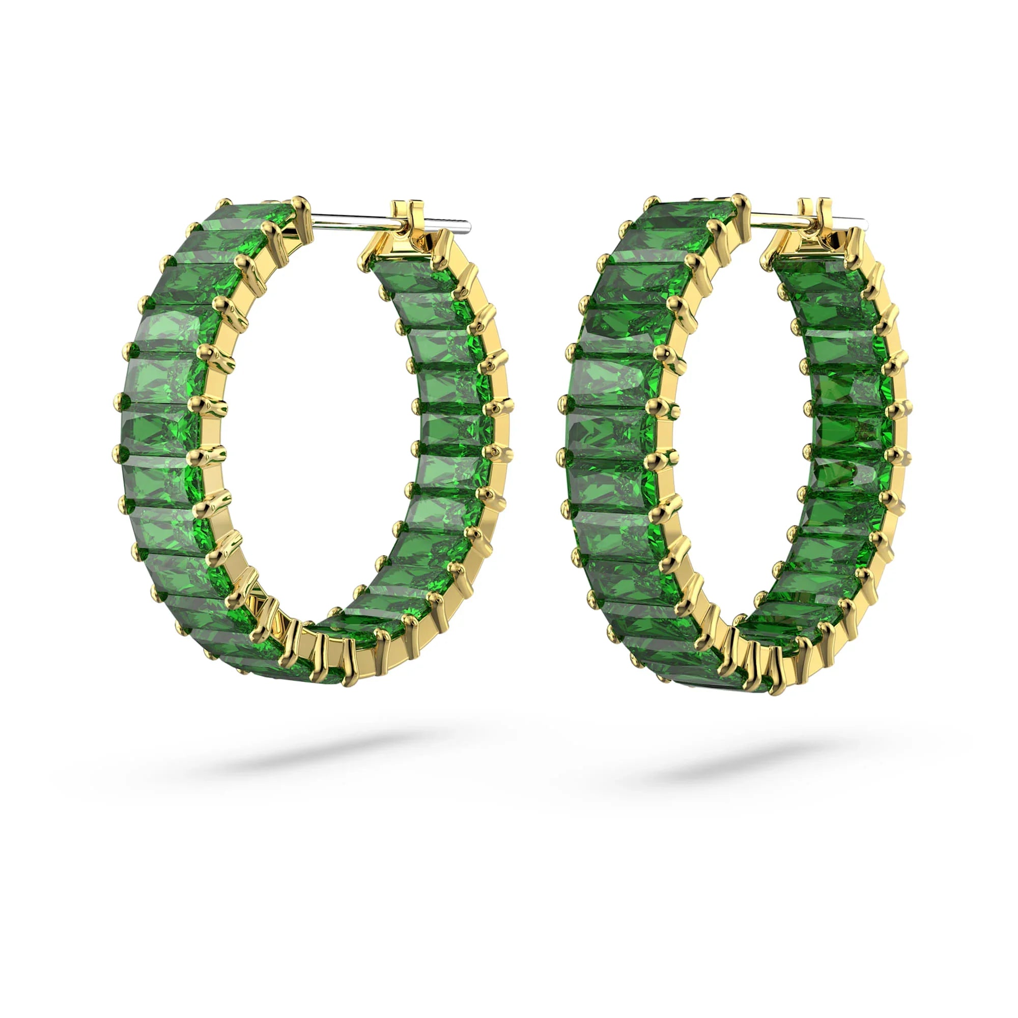 Women's Matrix Green Gold Earrings – Swarovski view 3