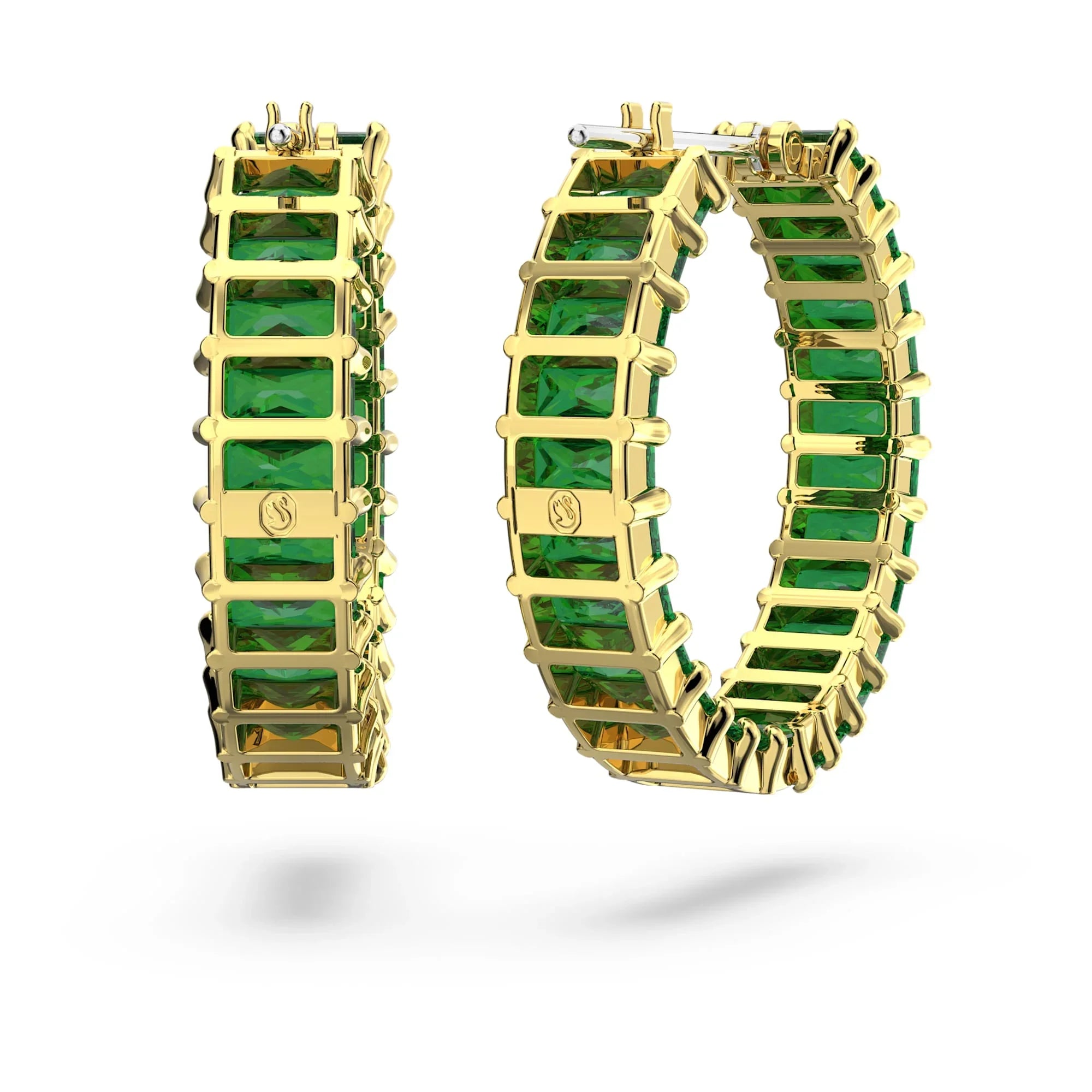 Women's Matrix Green Gold Earrings – Swarovski view 4