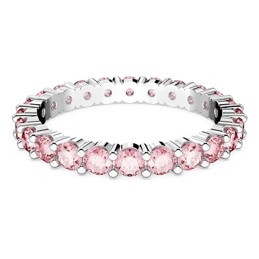 Anillo Swarovski - Matrix - Corte redondo - Rosa y Plata