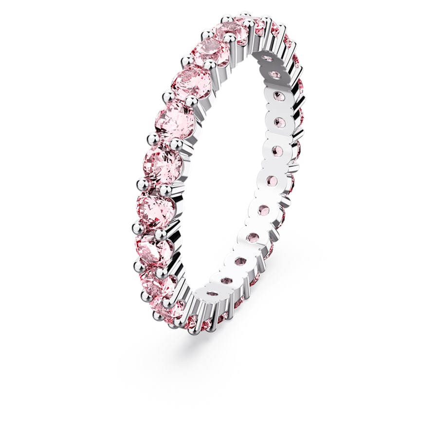 Matrix Women's Ring Round Pink Silver – Swarovski